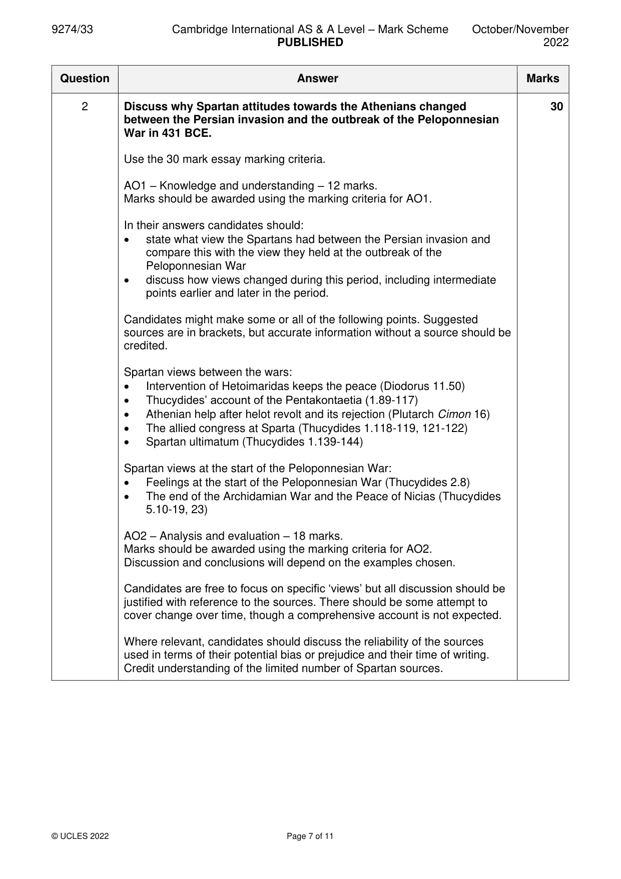 Mark scheme, page 7 of 11
