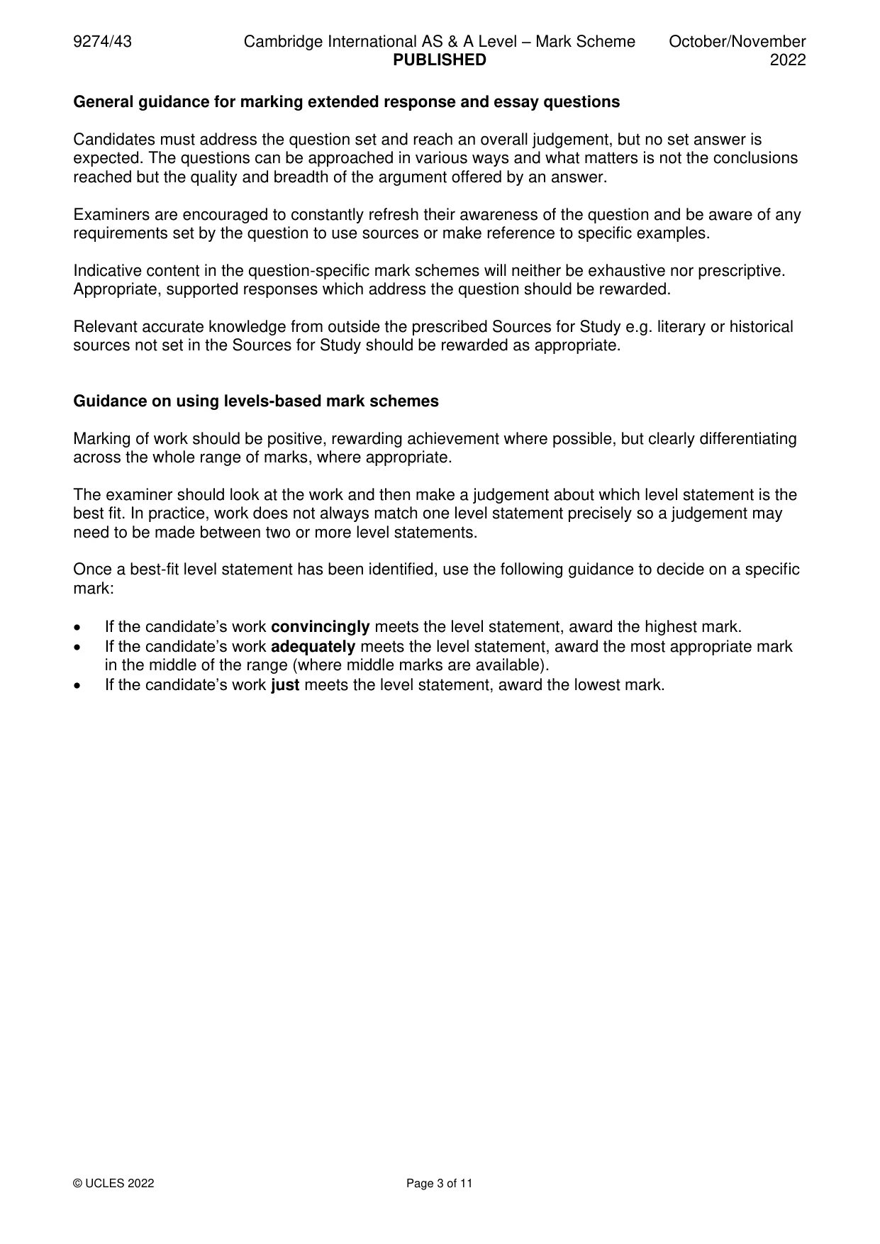 Mark scheme, page 3 of 11