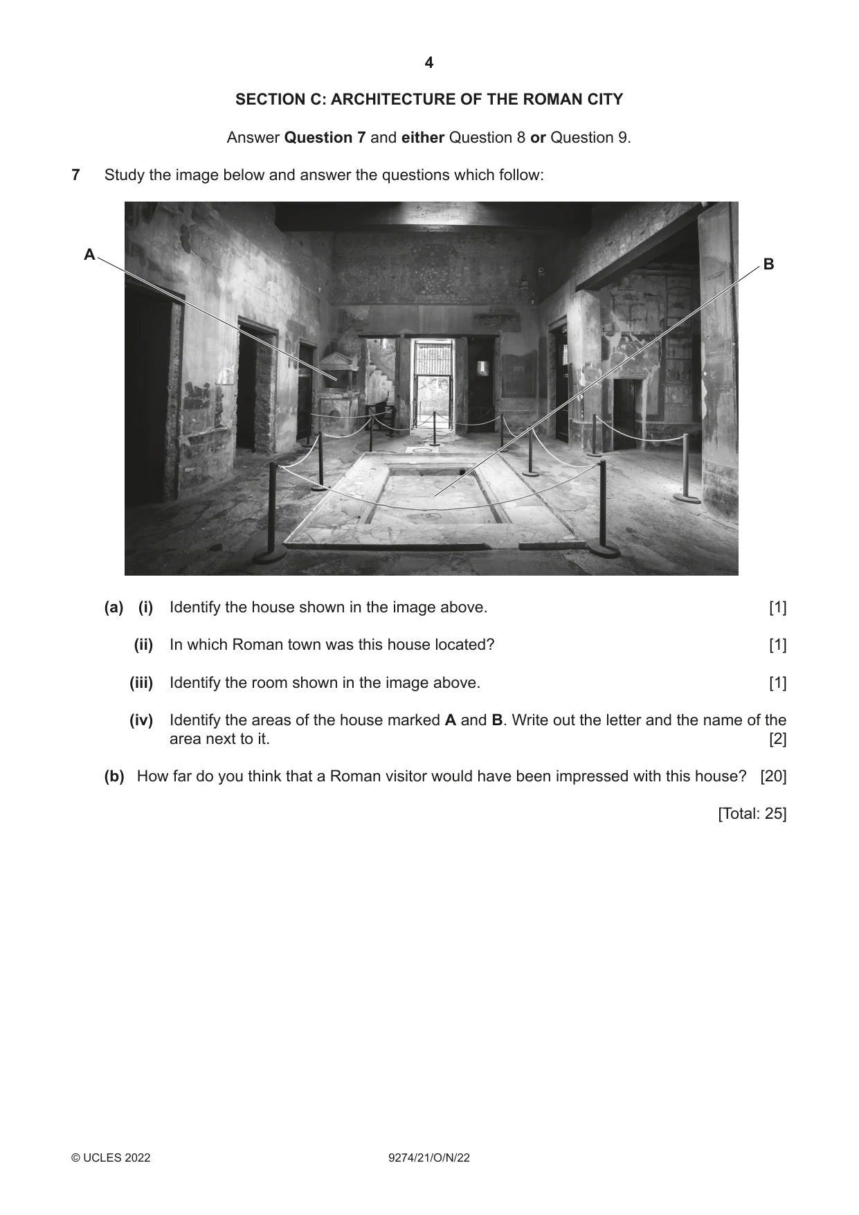 Cambridge A Level Classical Studies 9274 2022 Oct/Nov Paper 2 · Variant 1 question paper, page 4 of 8