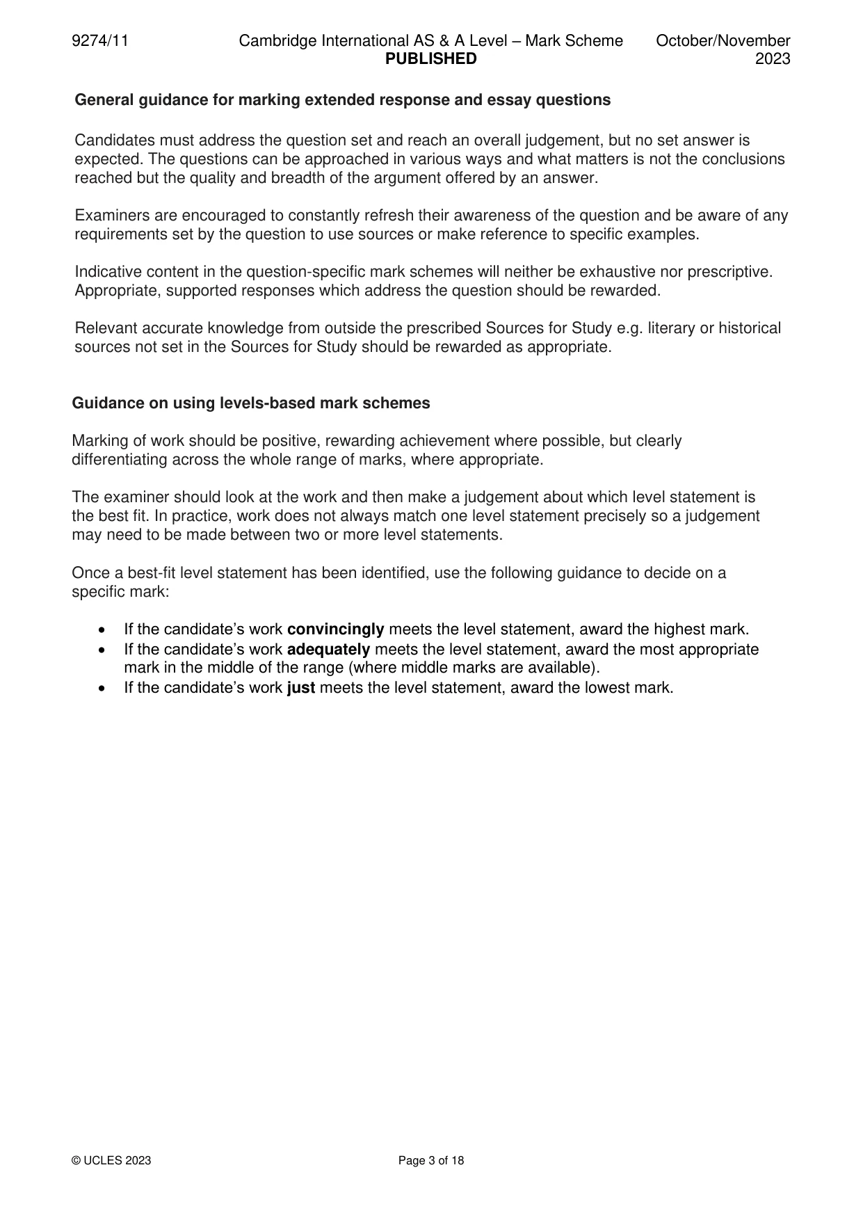 Mark scheme, page 3 of 18