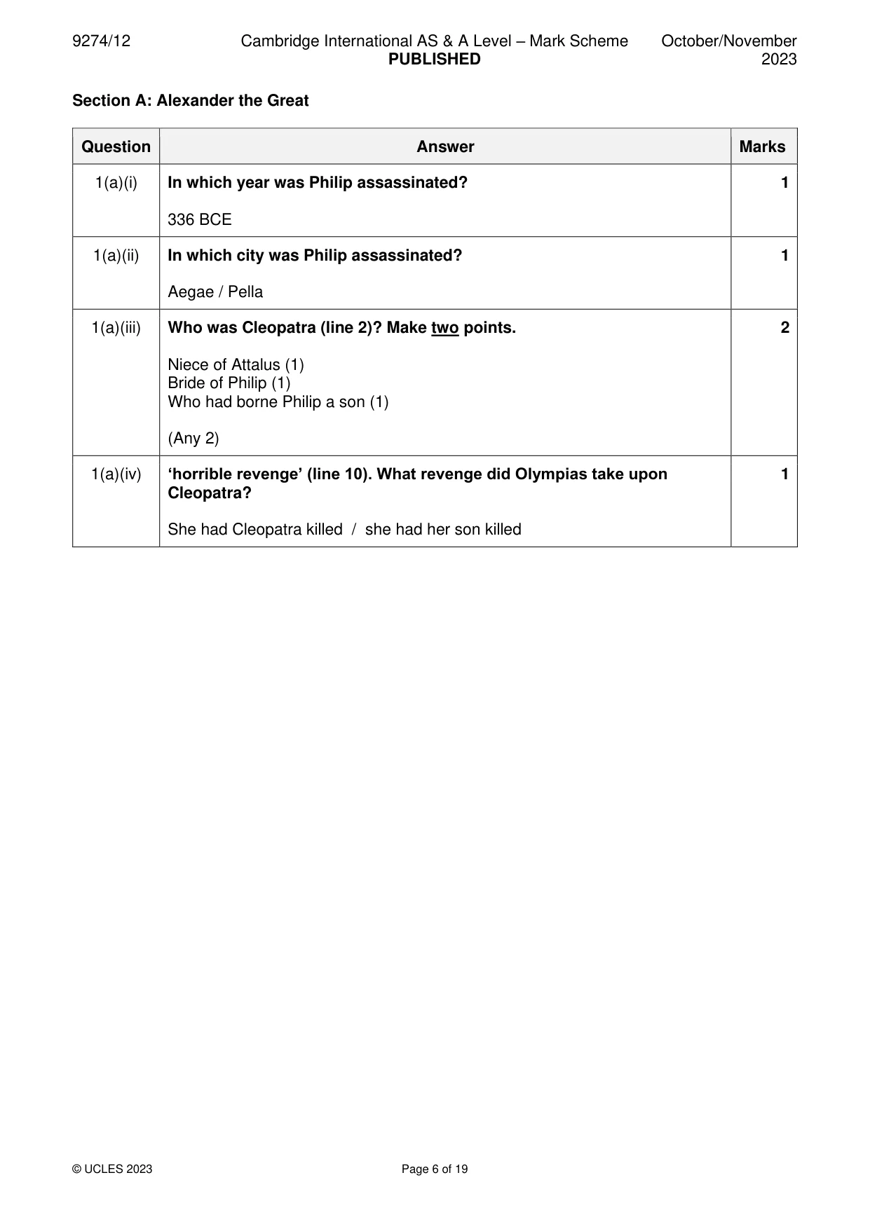 Mark scheme, page 6 of 19