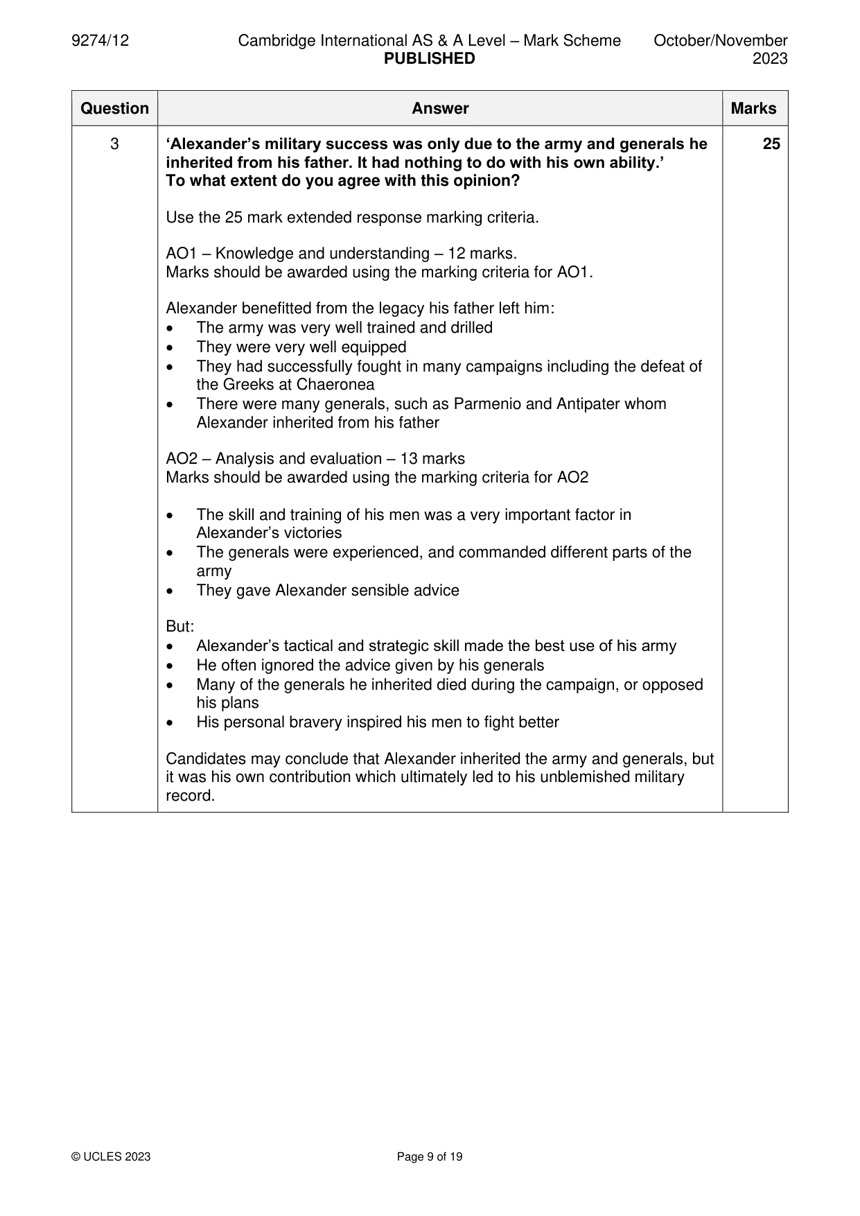 Mark scheme, page 9 of 19