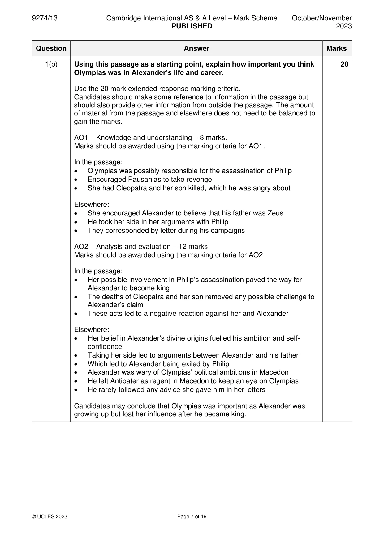 Mark scheme, page 7 of 19