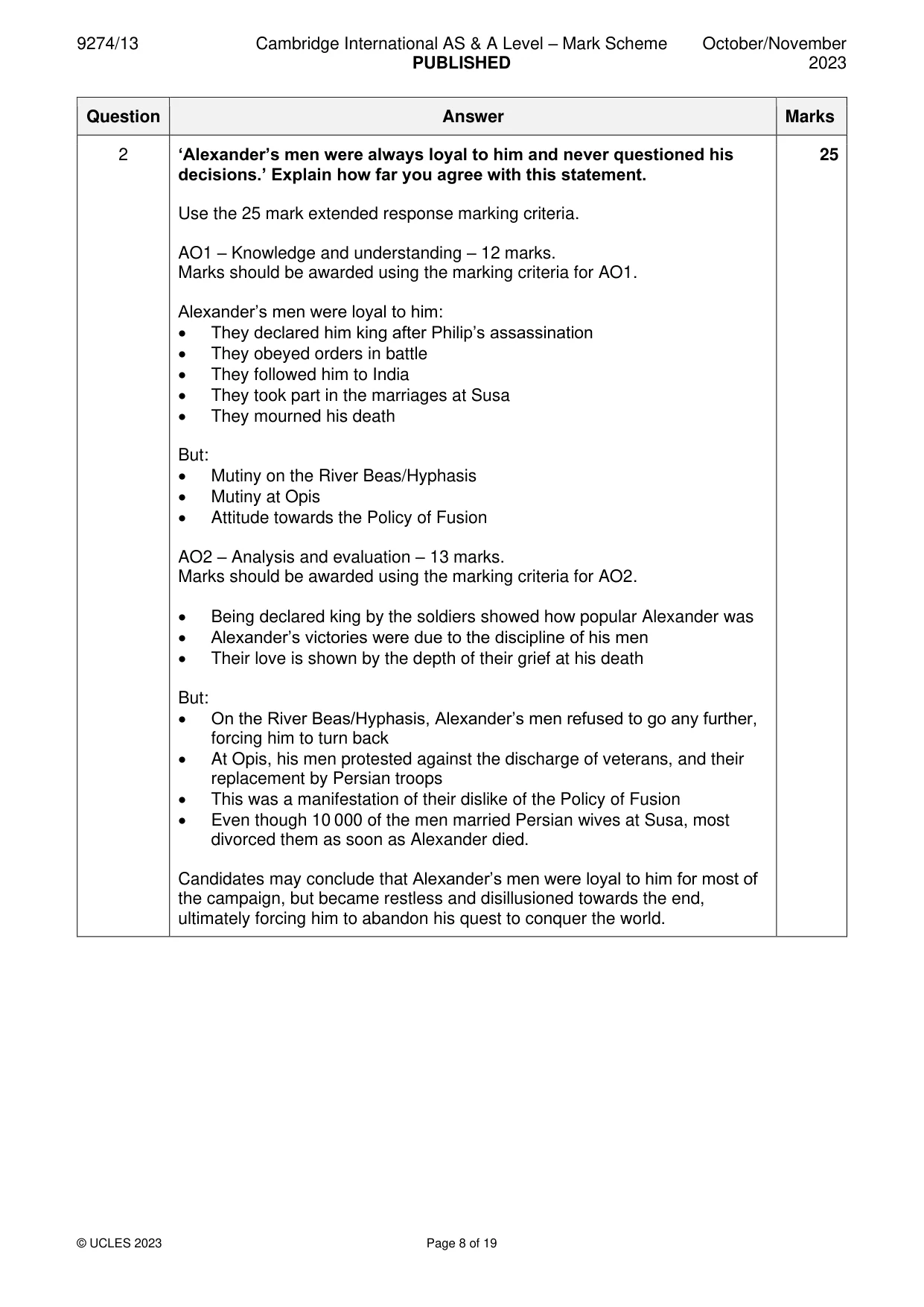 Mark scheme, page 8 of 19
