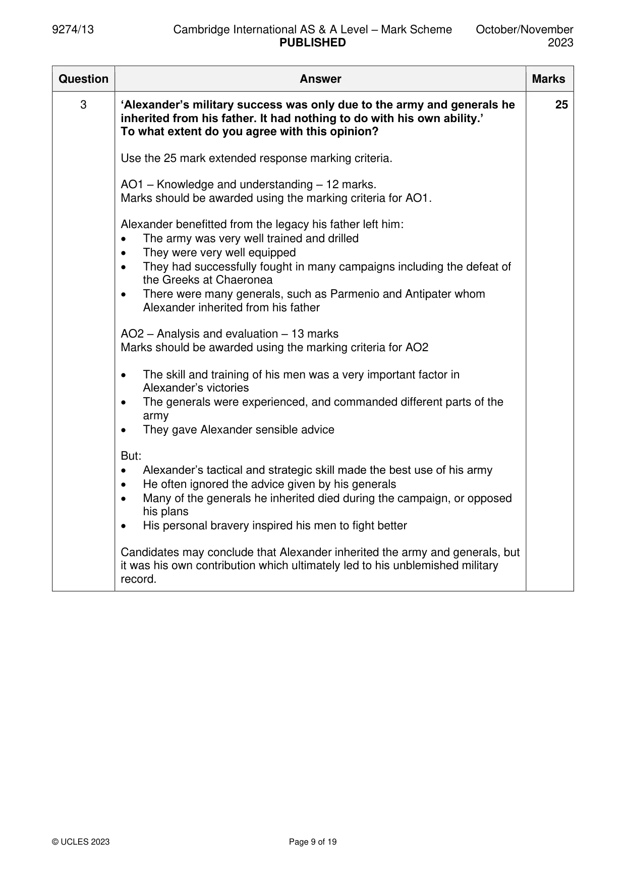 Mark scheme, page 9 of 19