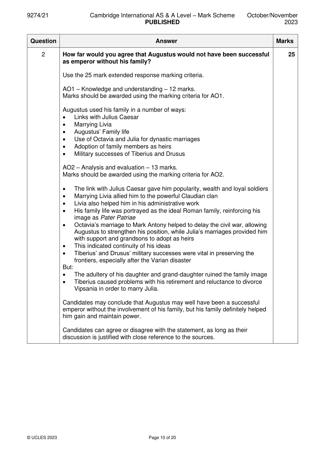 Mark scheme, page 10 of 20