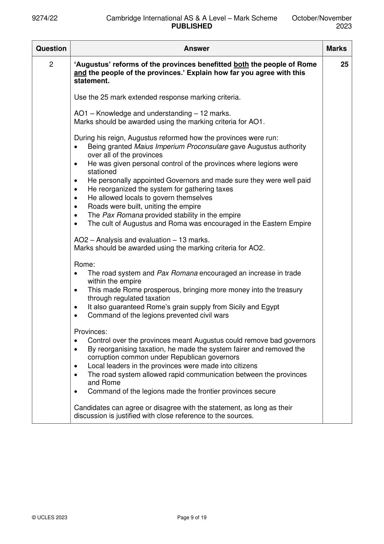 Mark scheme, page 9 of 19