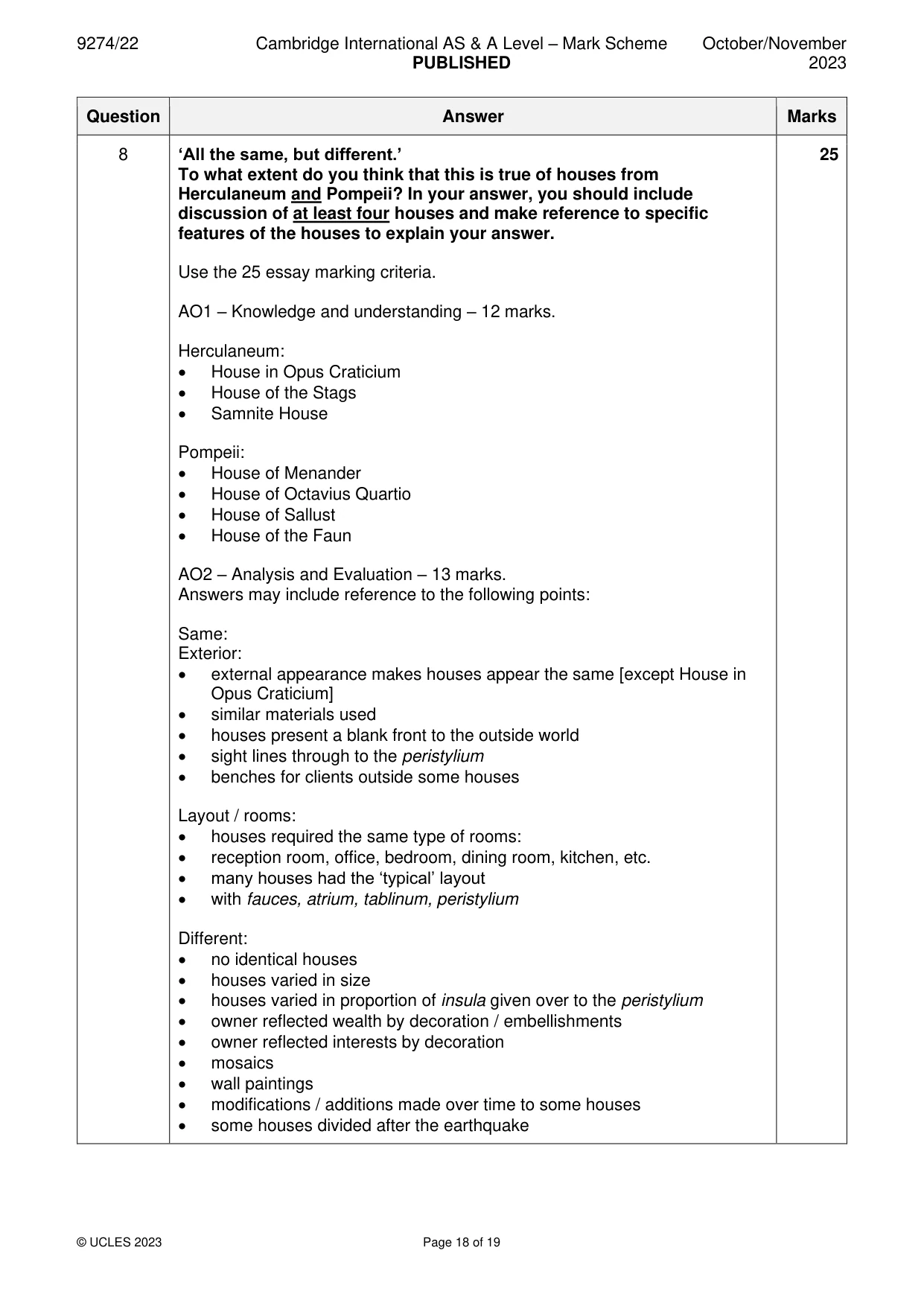 Mark scheme, page 18 of 19