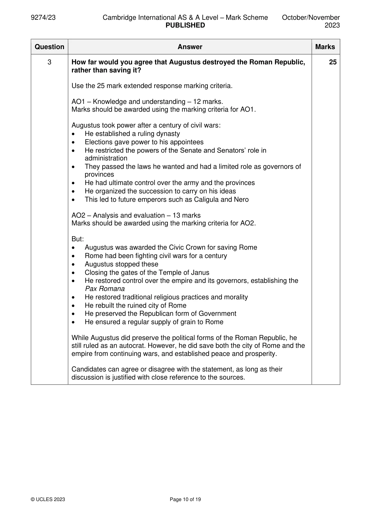 Mark scheme, page 10 of 19