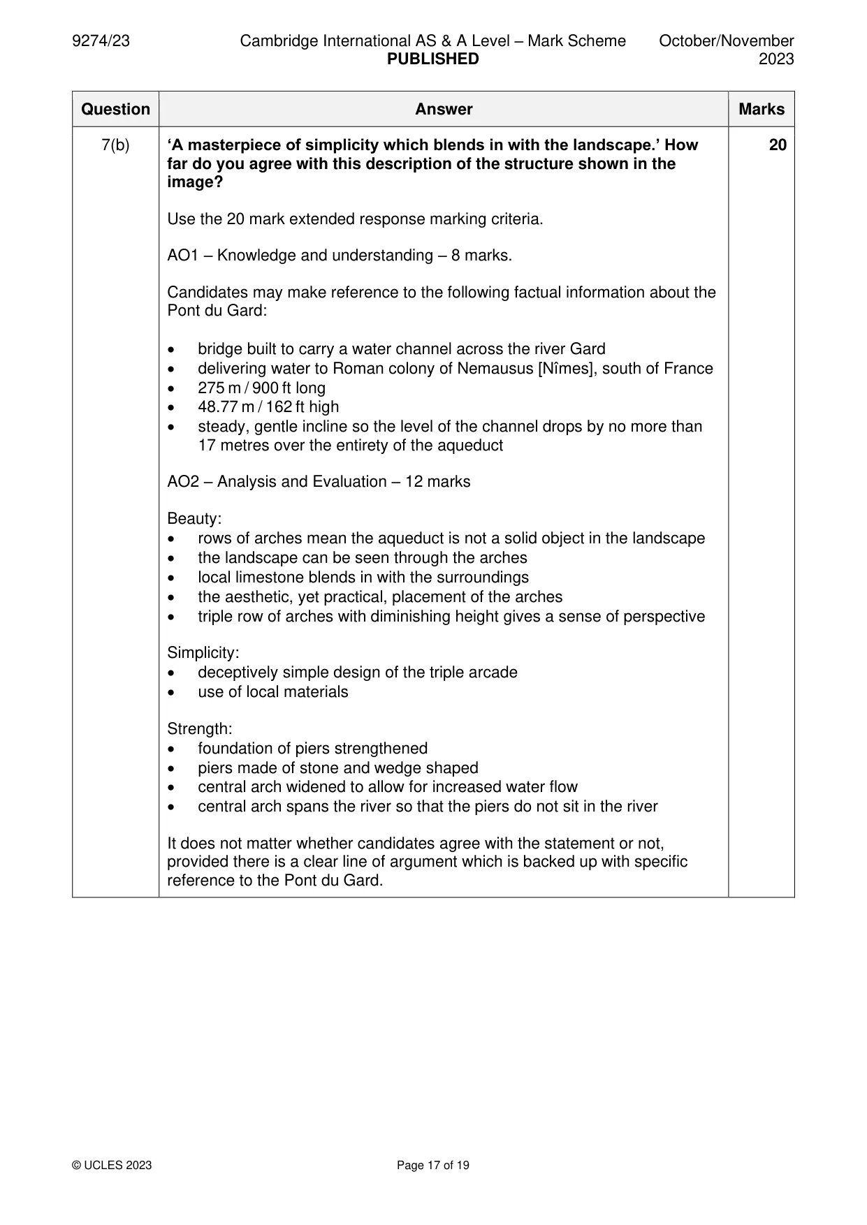 Mark scheme, page 17 of 19