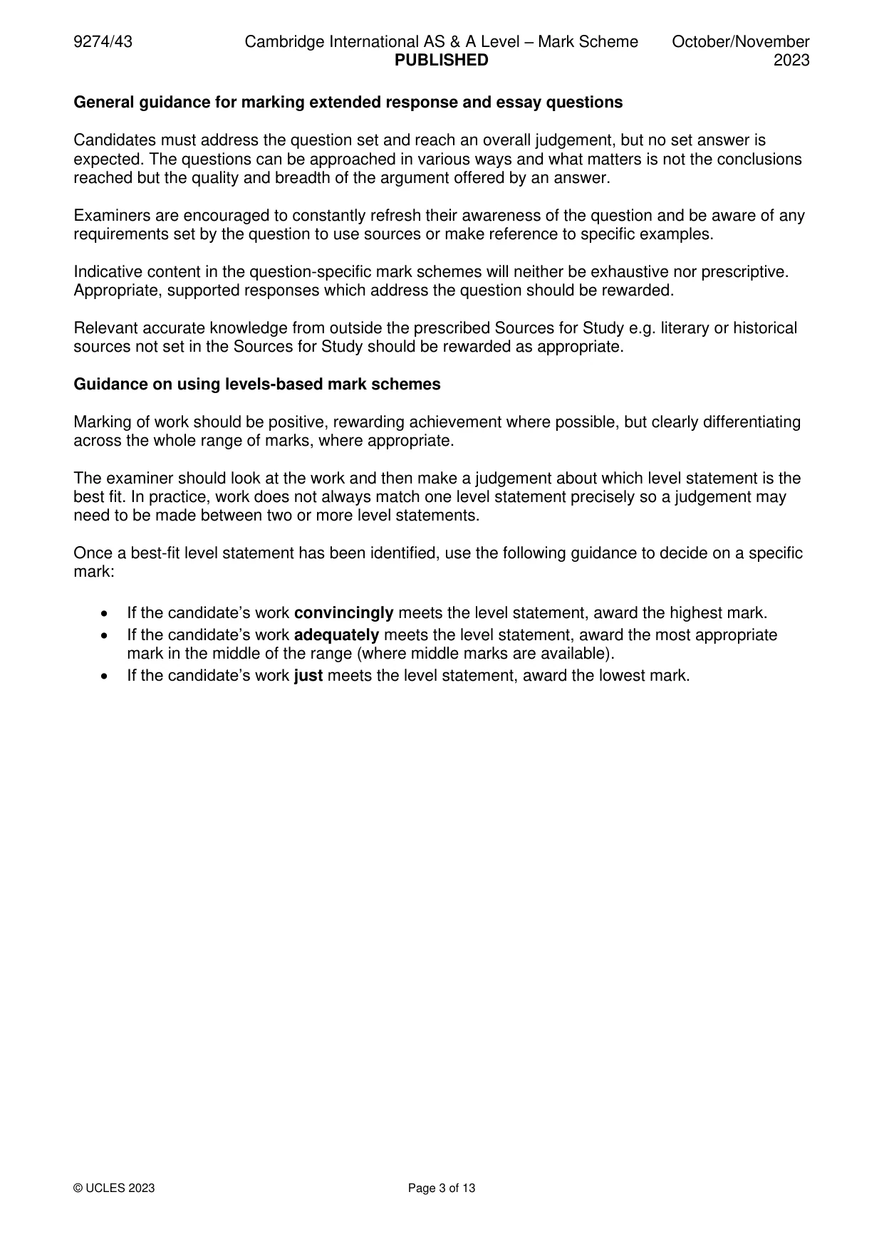 Mark scheme, page 3 of 13