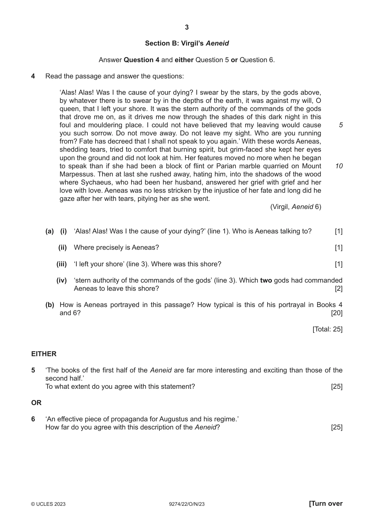 Cambridge A Level Classical Studies 9274 2023 Oct/Nov Paper 2 · Variant 2 question paper, page 3 of 8