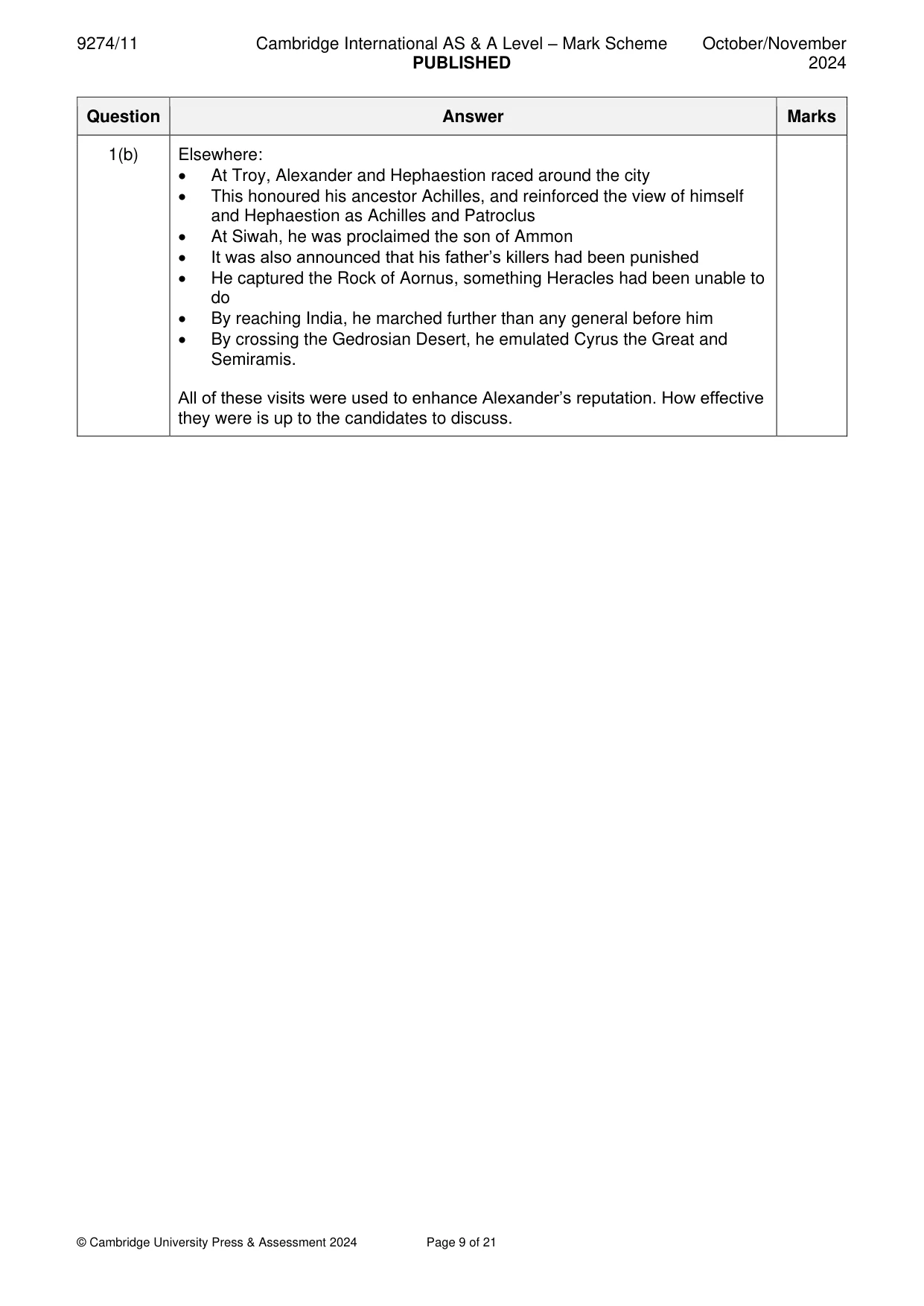 Mark scheme, page 9 of 21