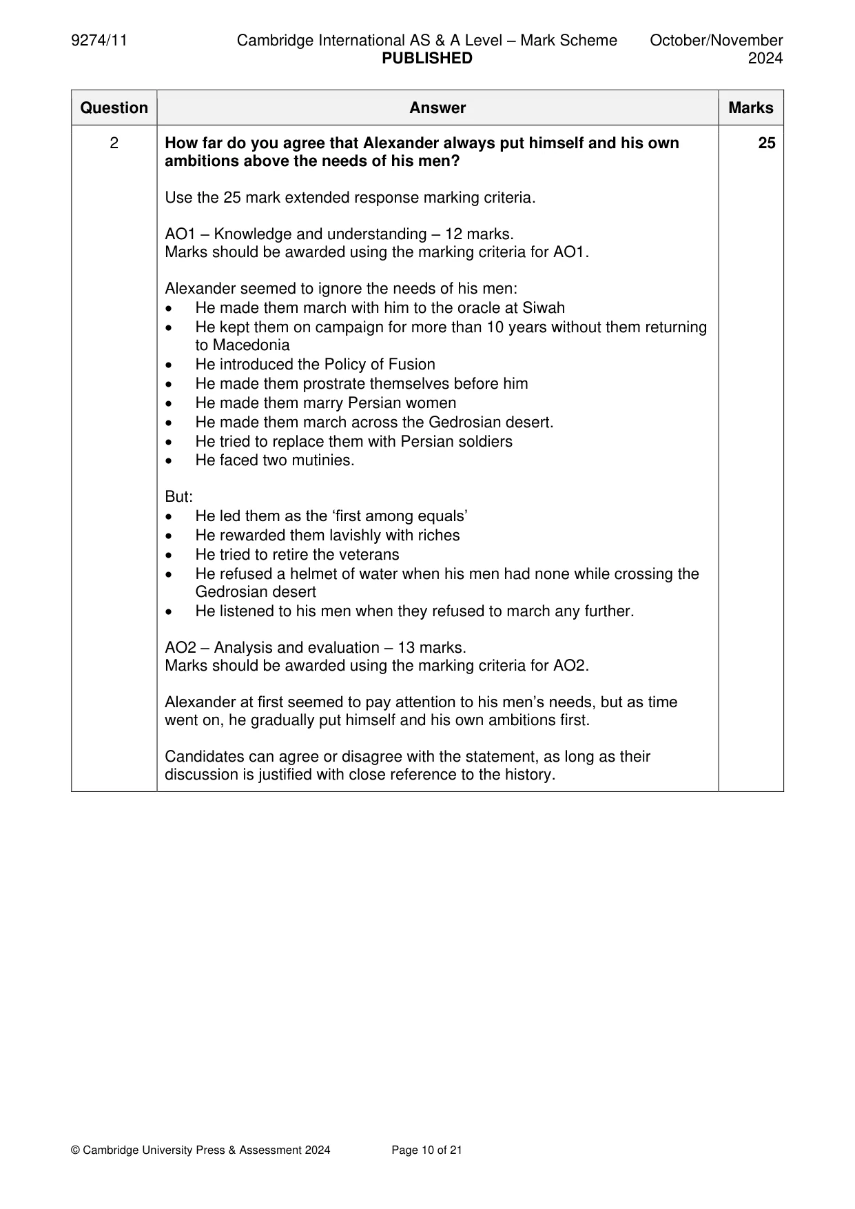 Mark scheme, page 10 of 21