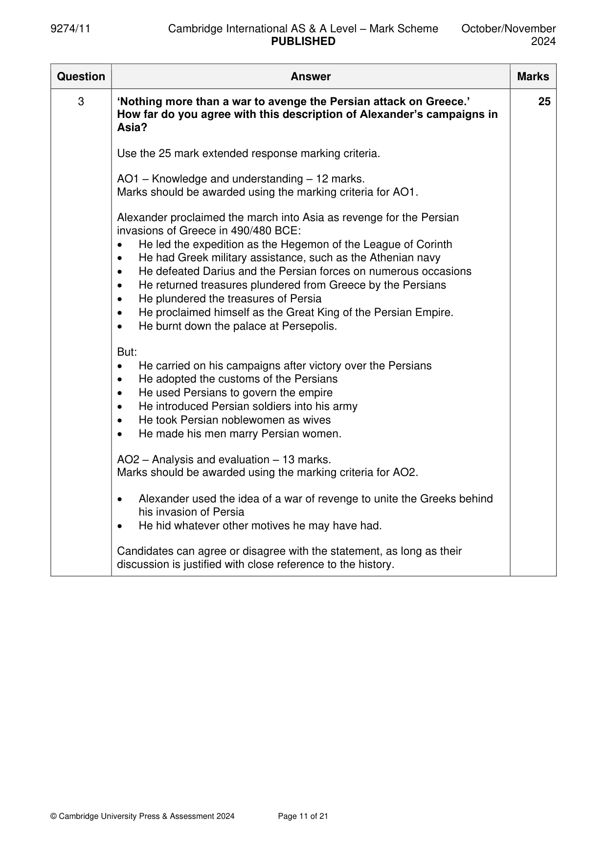 Mark scheme, page 11 of 21