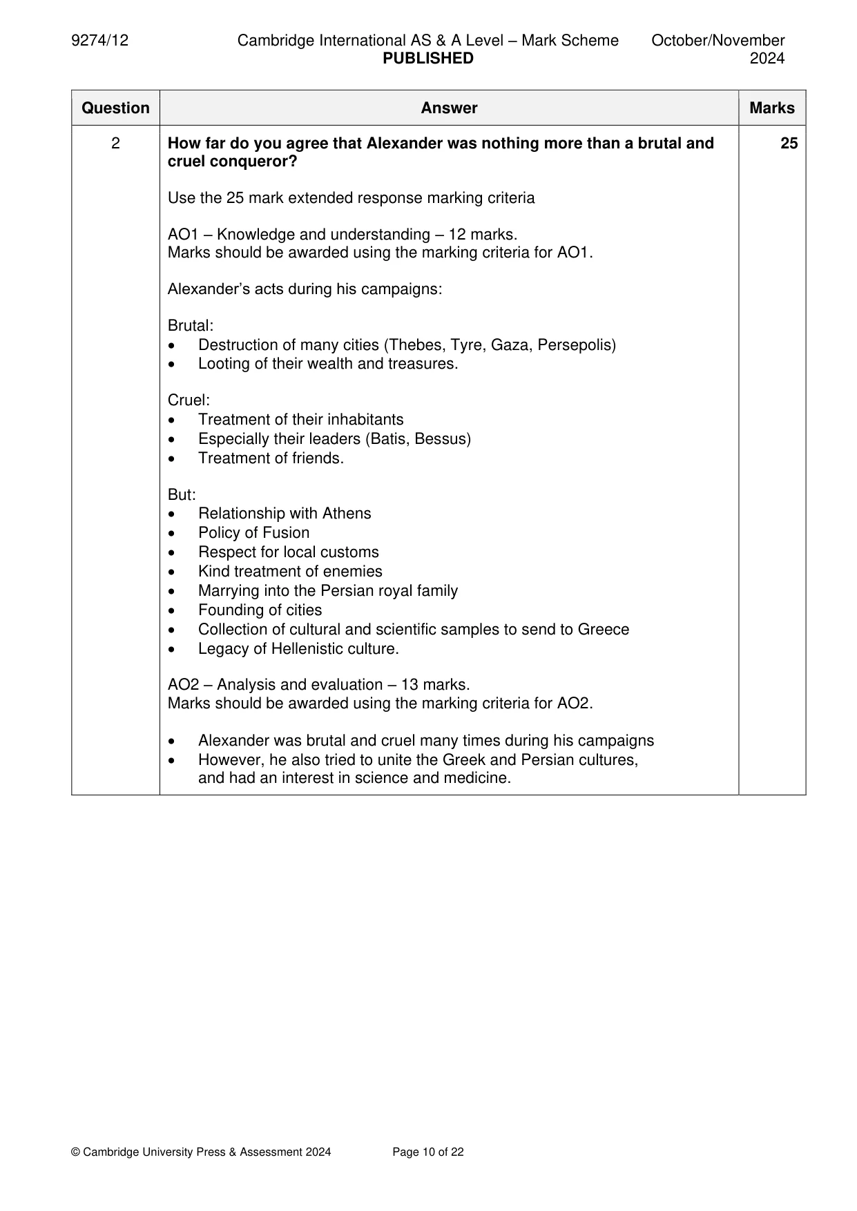 Mark scheme, page 10 of 22