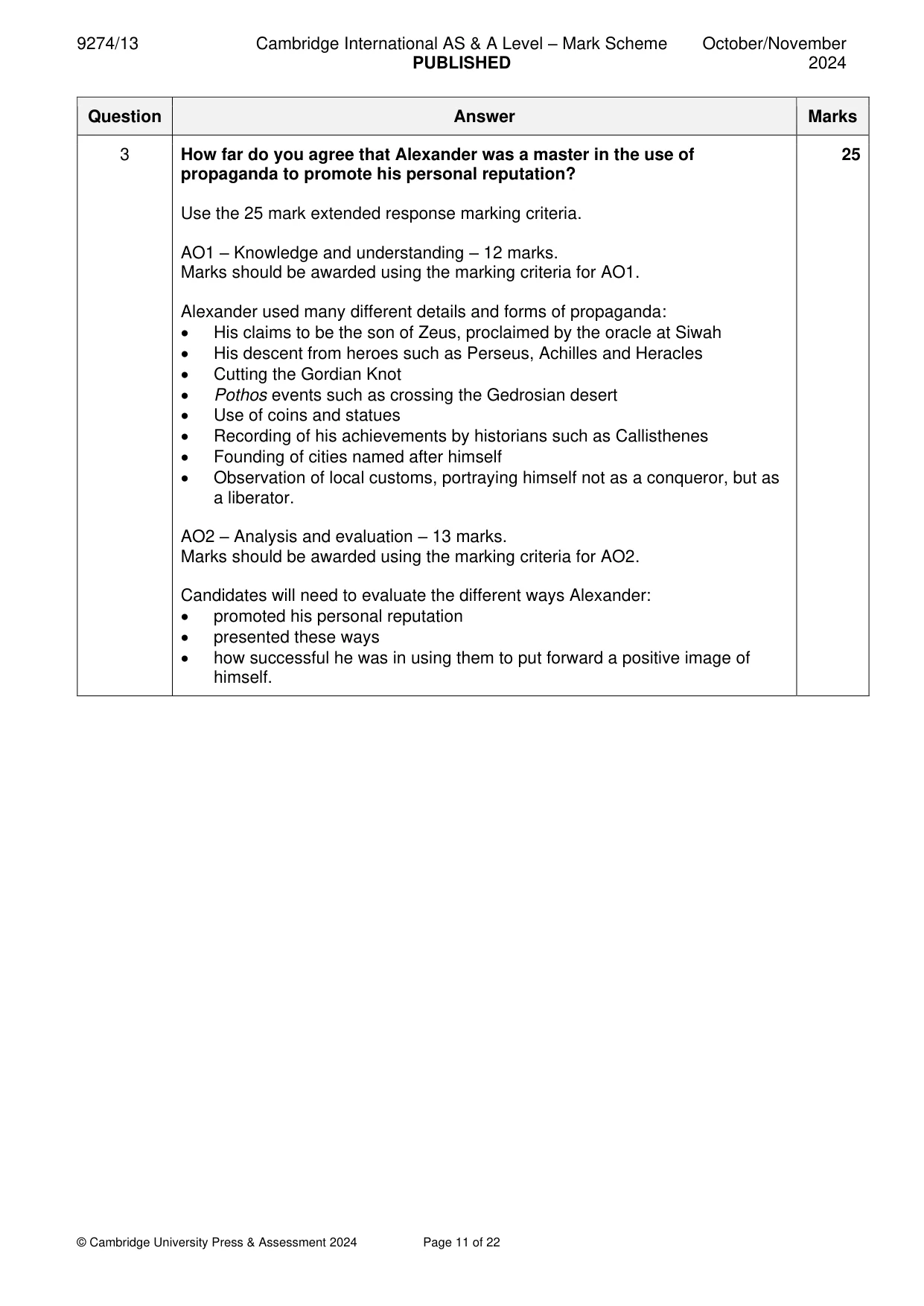Mark scheme, page 11 of 22