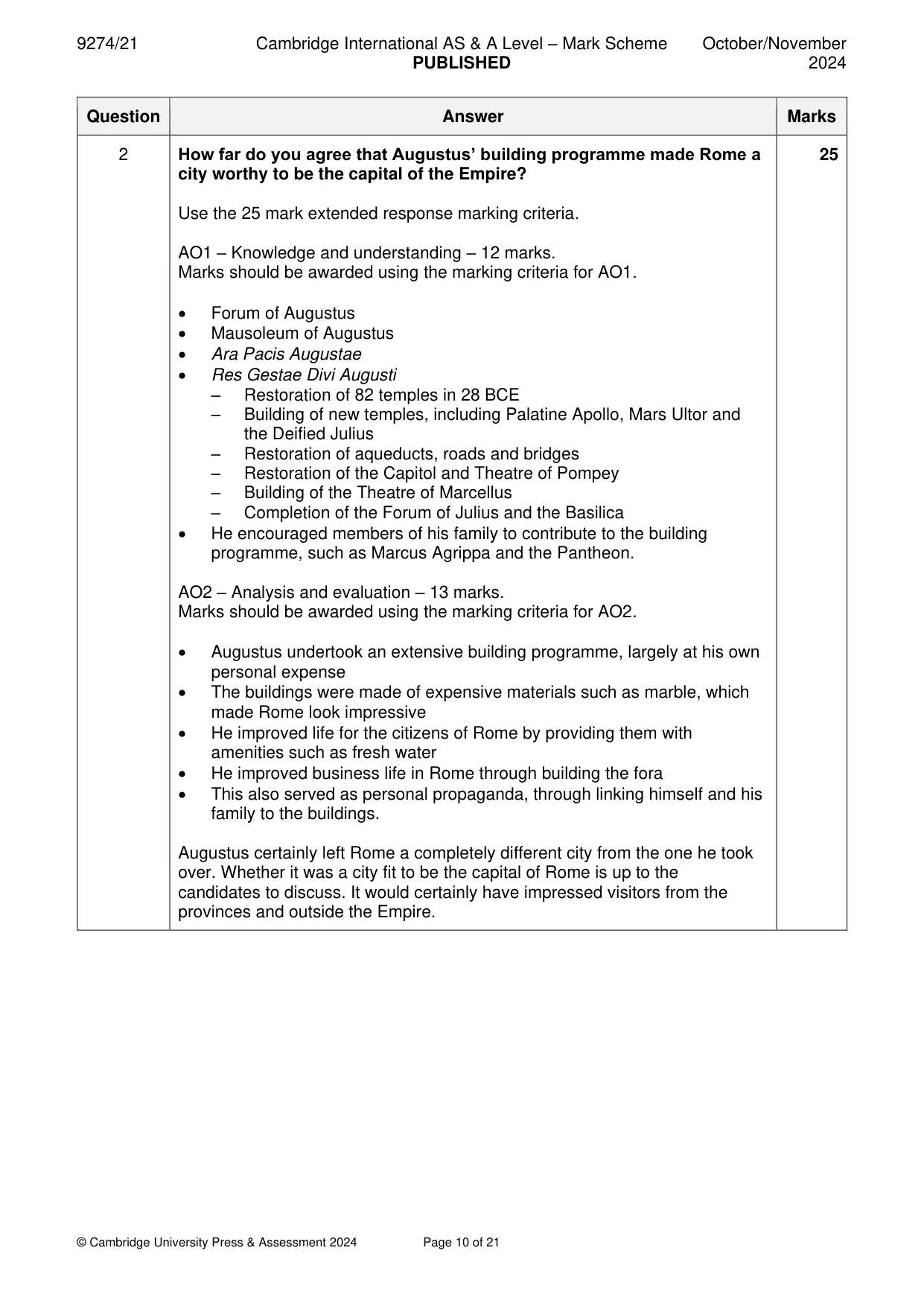 Mark scheme, page 10 of 21
