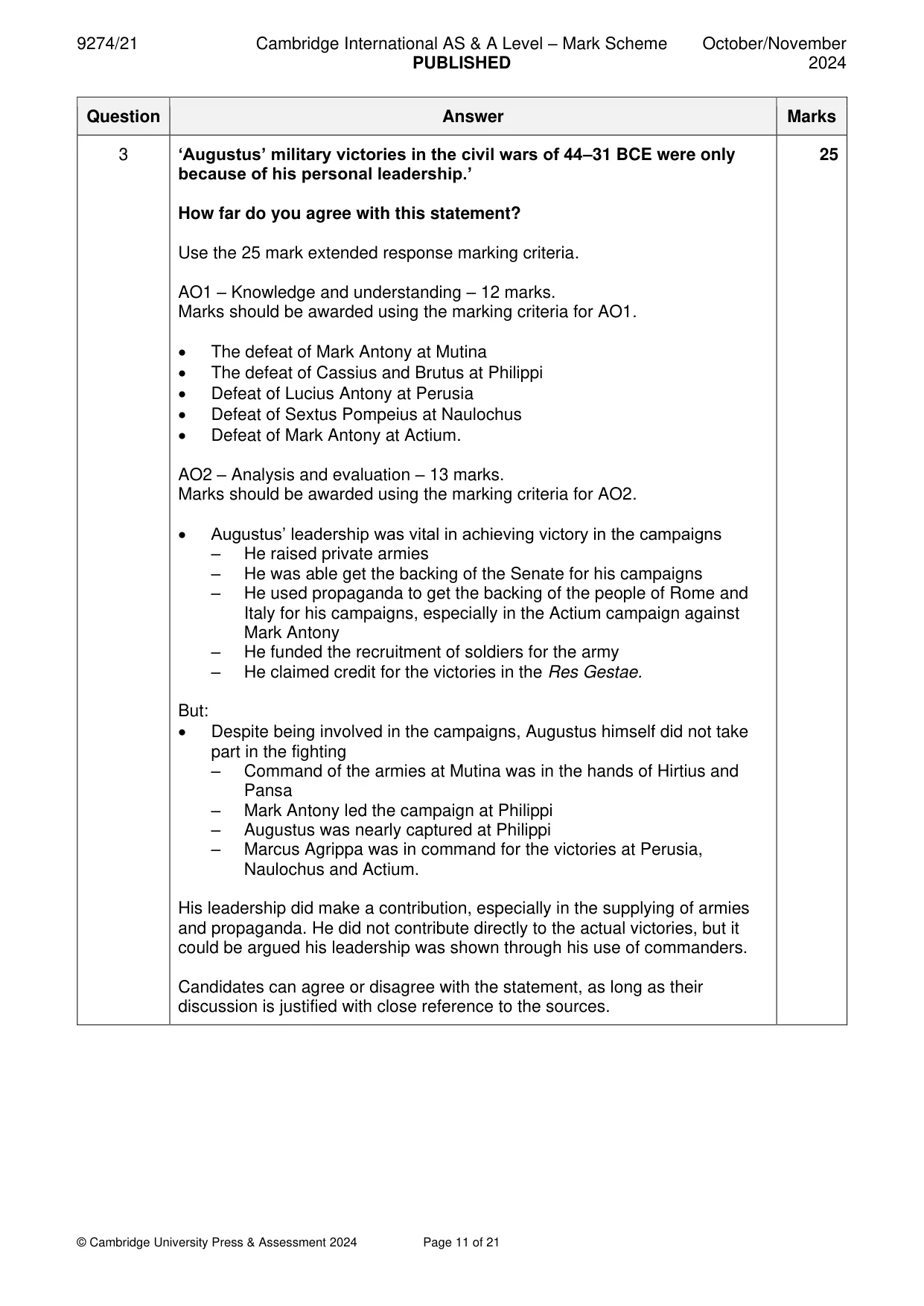 Mark scheme, page 11 of 21
