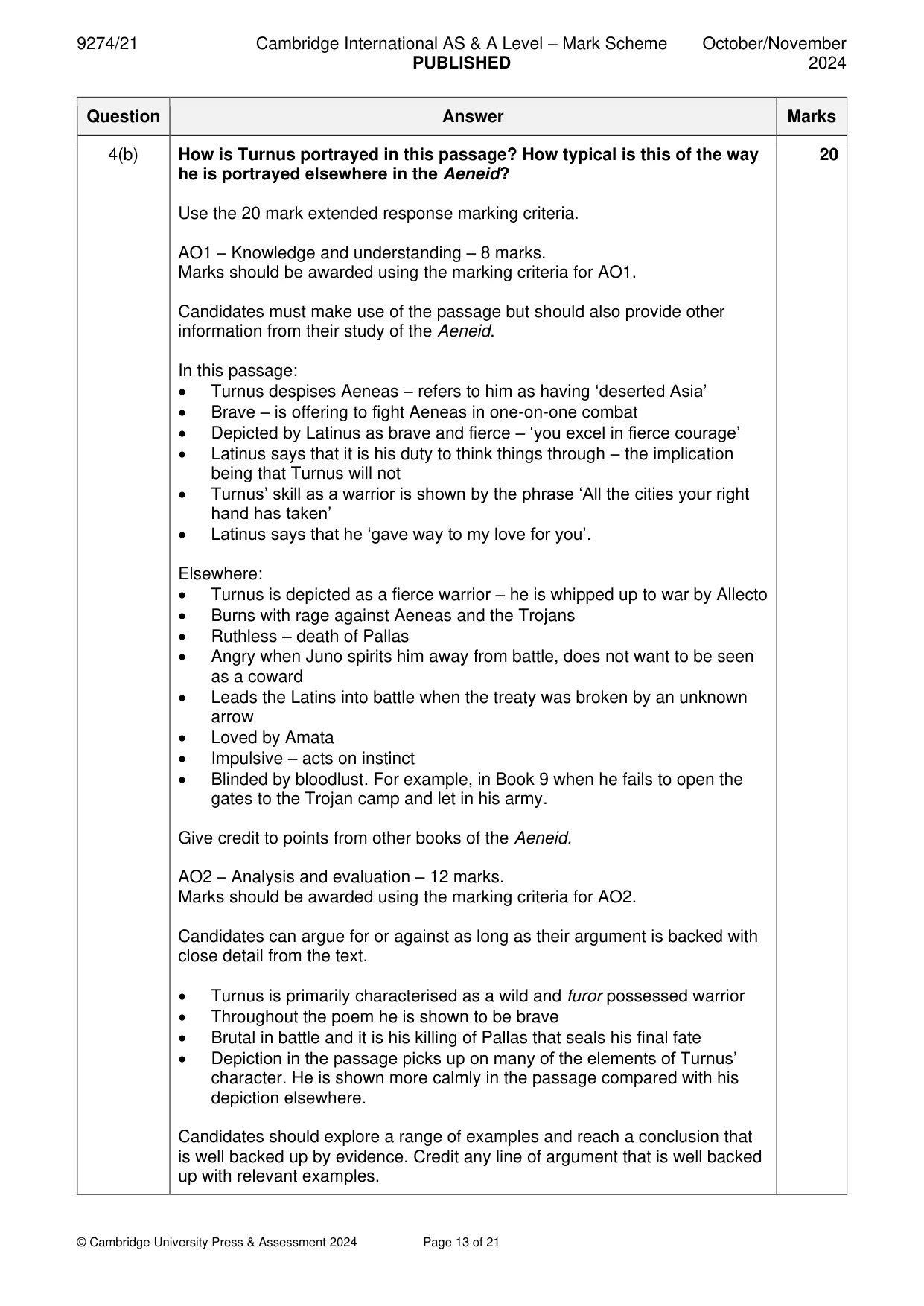 Mark scheme, page 13 of 21