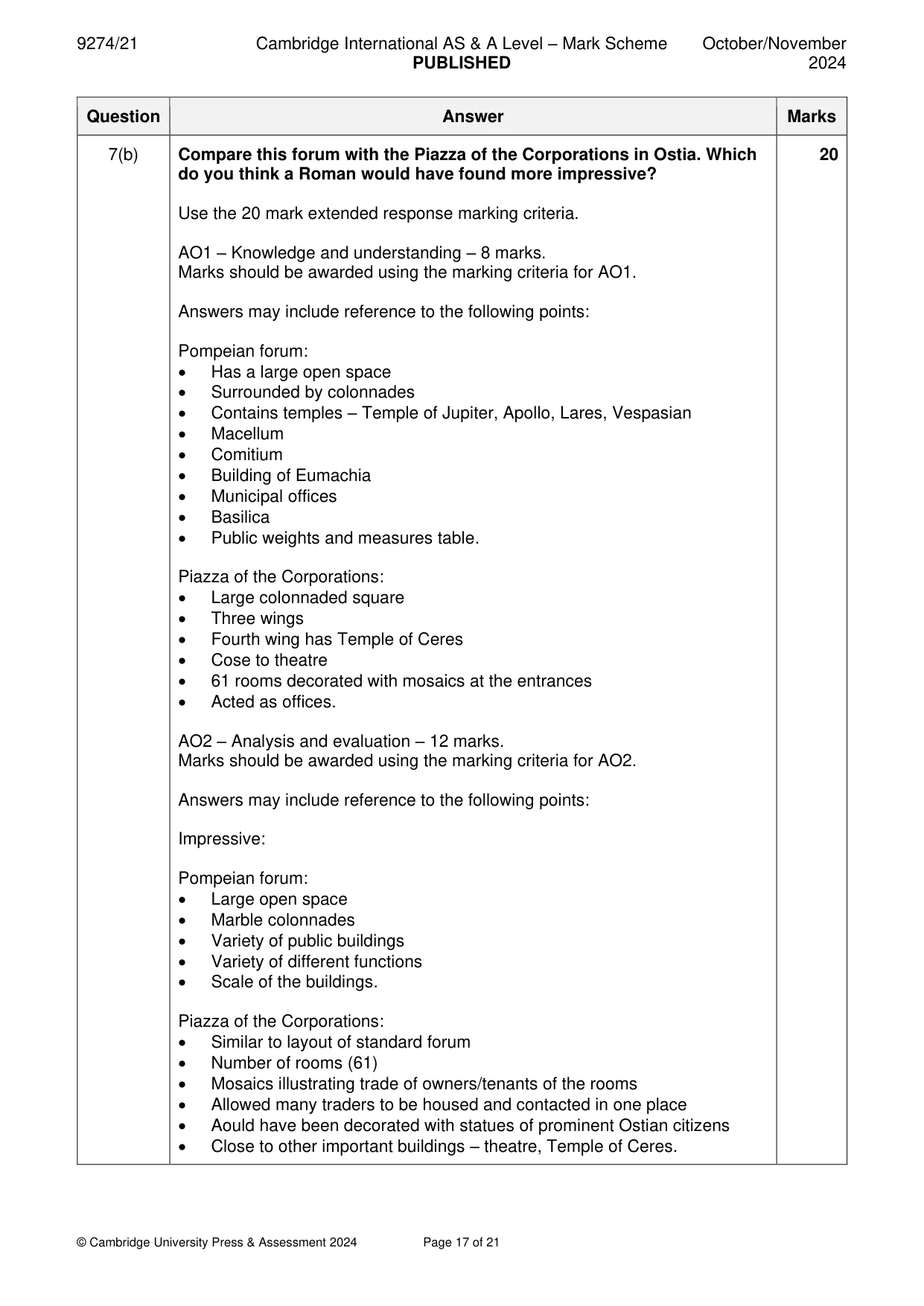 Mark scheme, page 17 of 21
