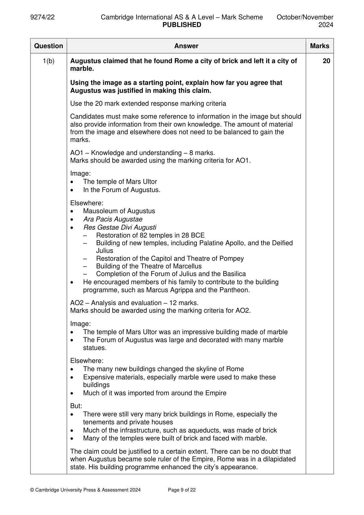 Mark scheme, page 9 of 22