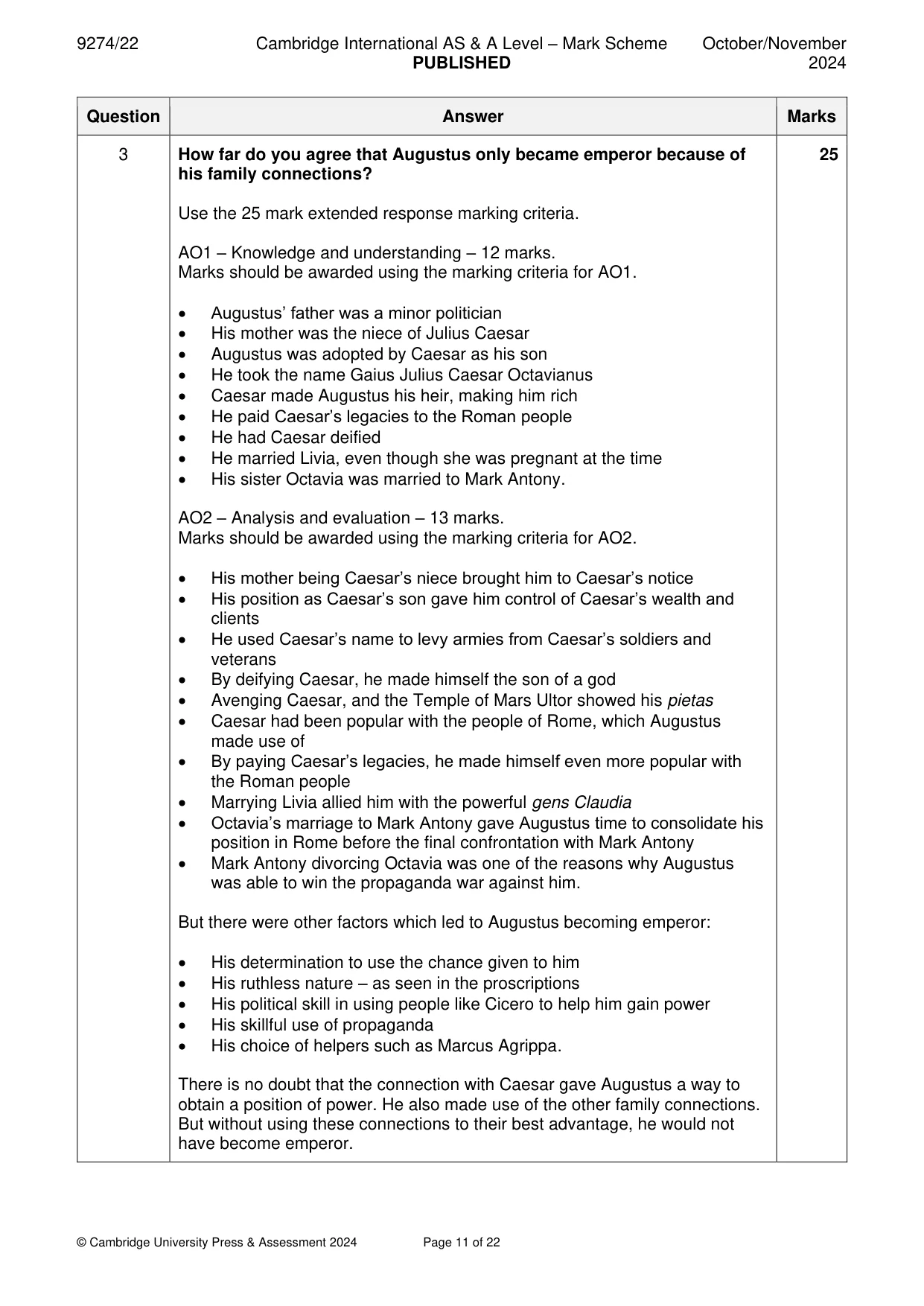 Mark scheme, page 11 of 22