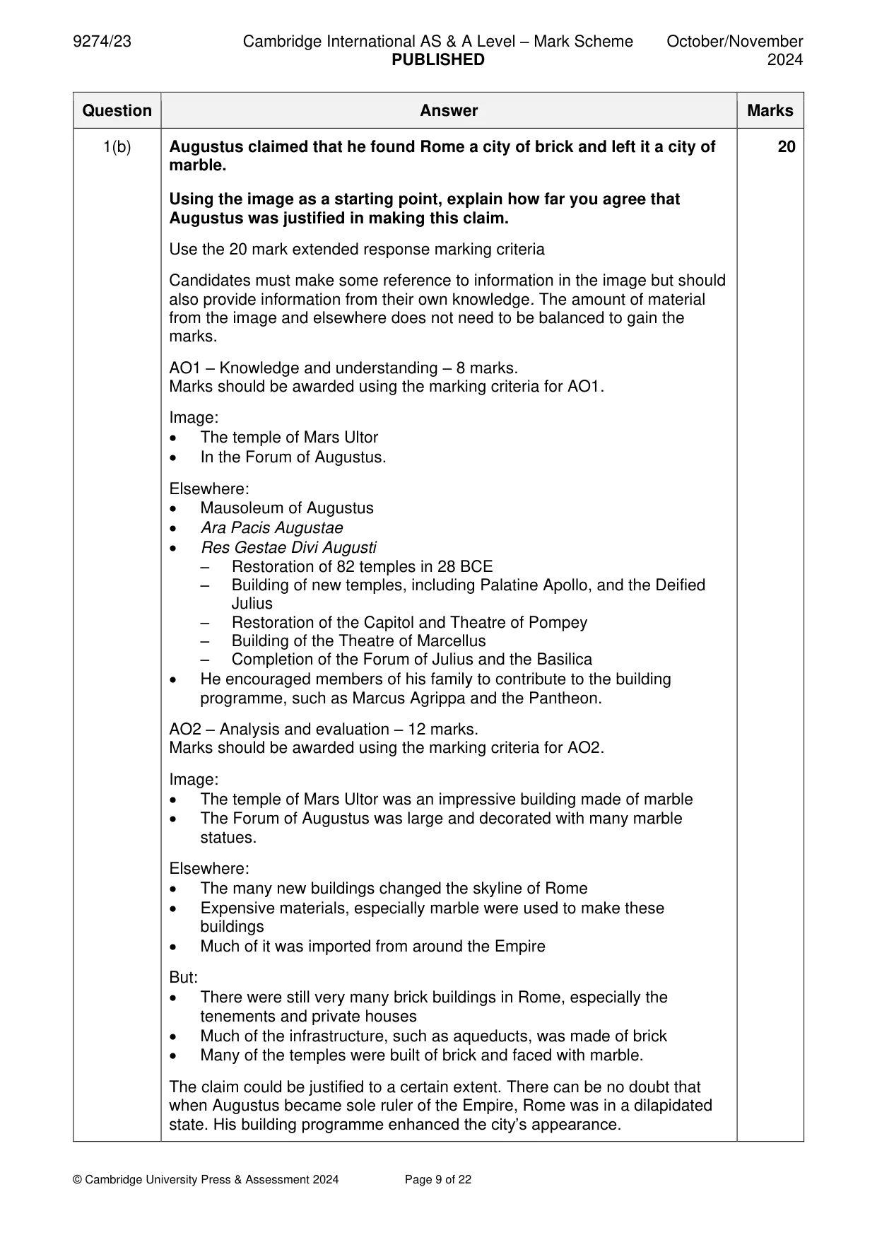Mark scheme, page 9 of 22
