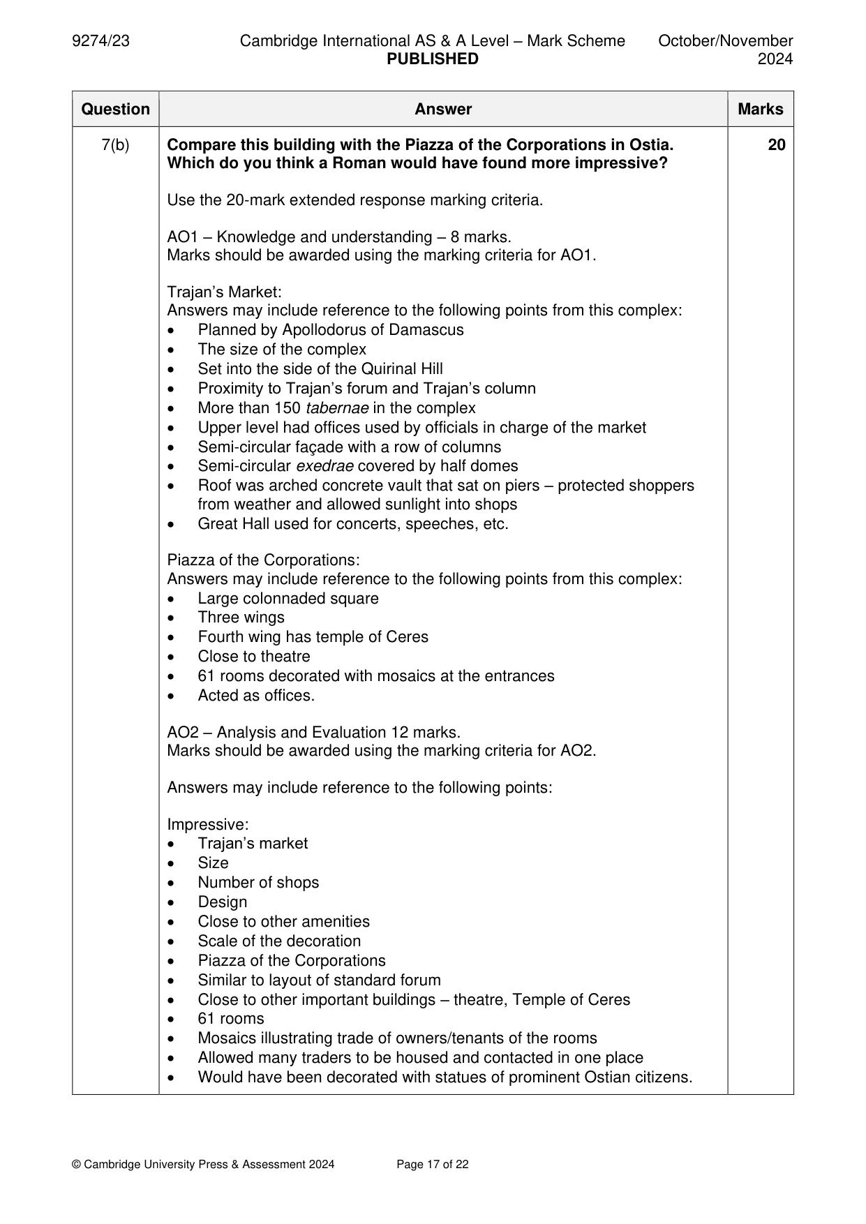 Mark scheme, page 17 of 22