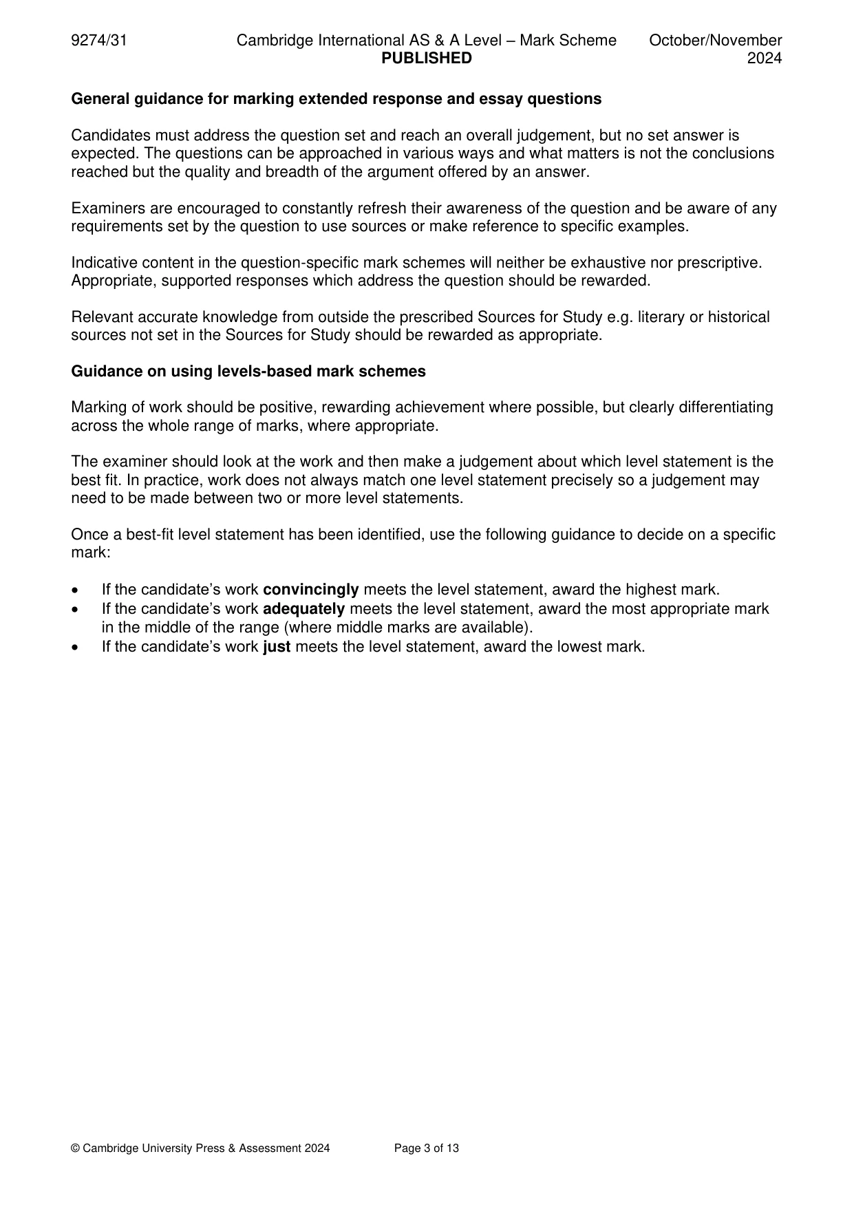 Mark scheme, page 3 of 13