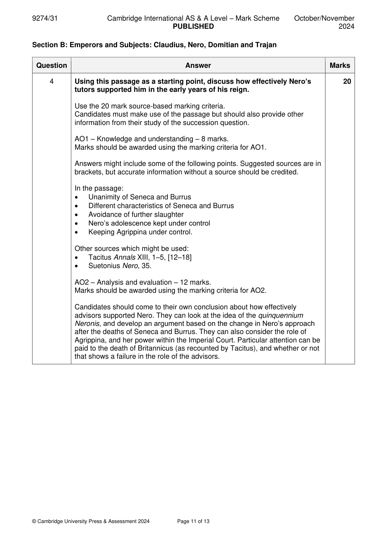 Mark scheme, page 11 of 13
