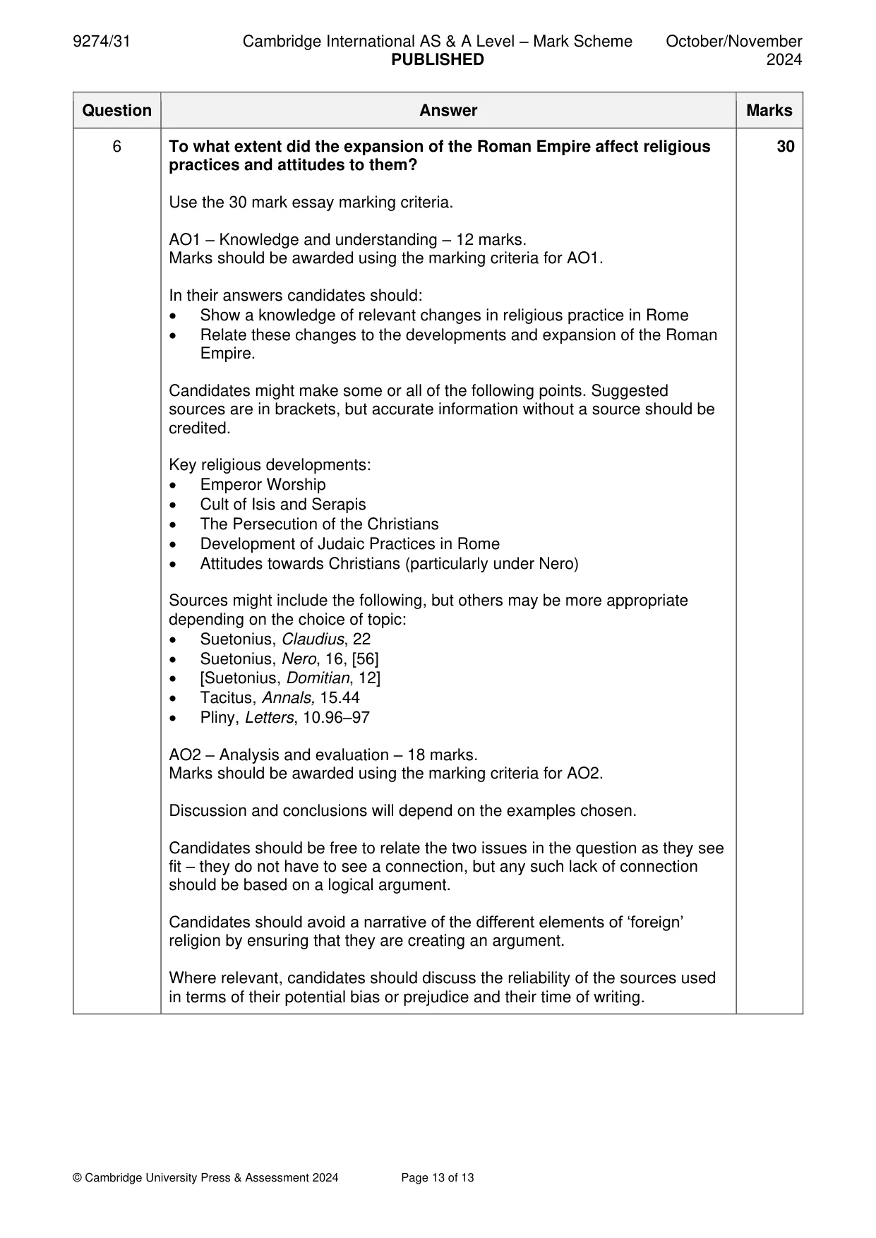Mark scheme, page 13 of 13