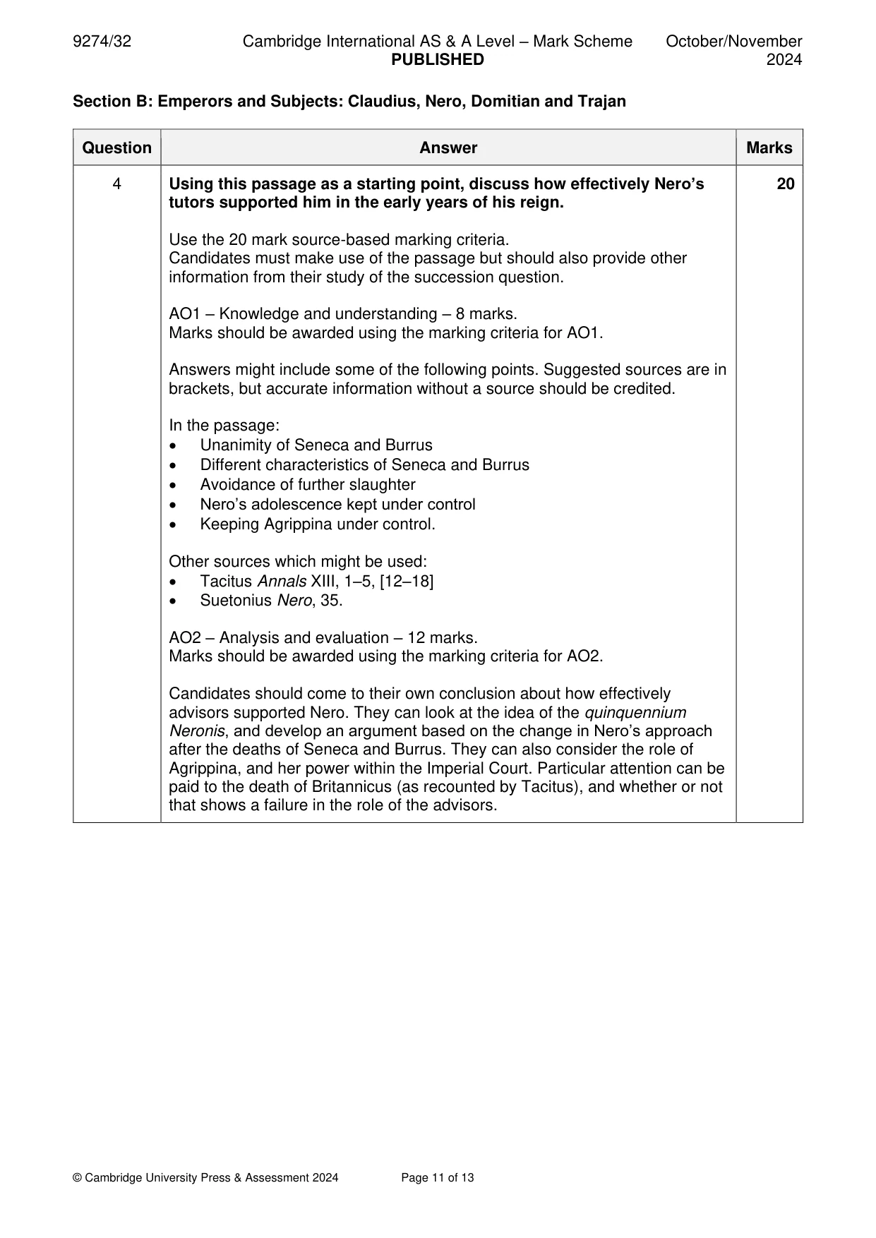 Mark scheme, page 11 of 13