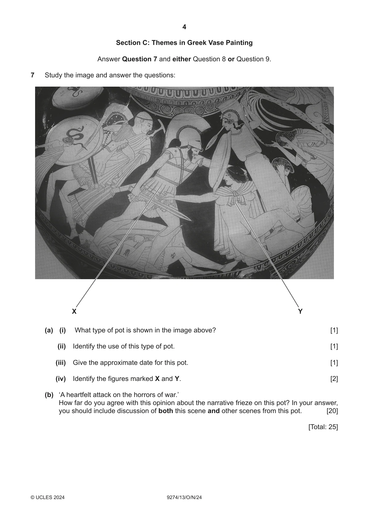 Cambridge A Level Classical Studies 9274 2024 Oct/Nov Paper 1 · Variant 3 question paper, page 4 of 8