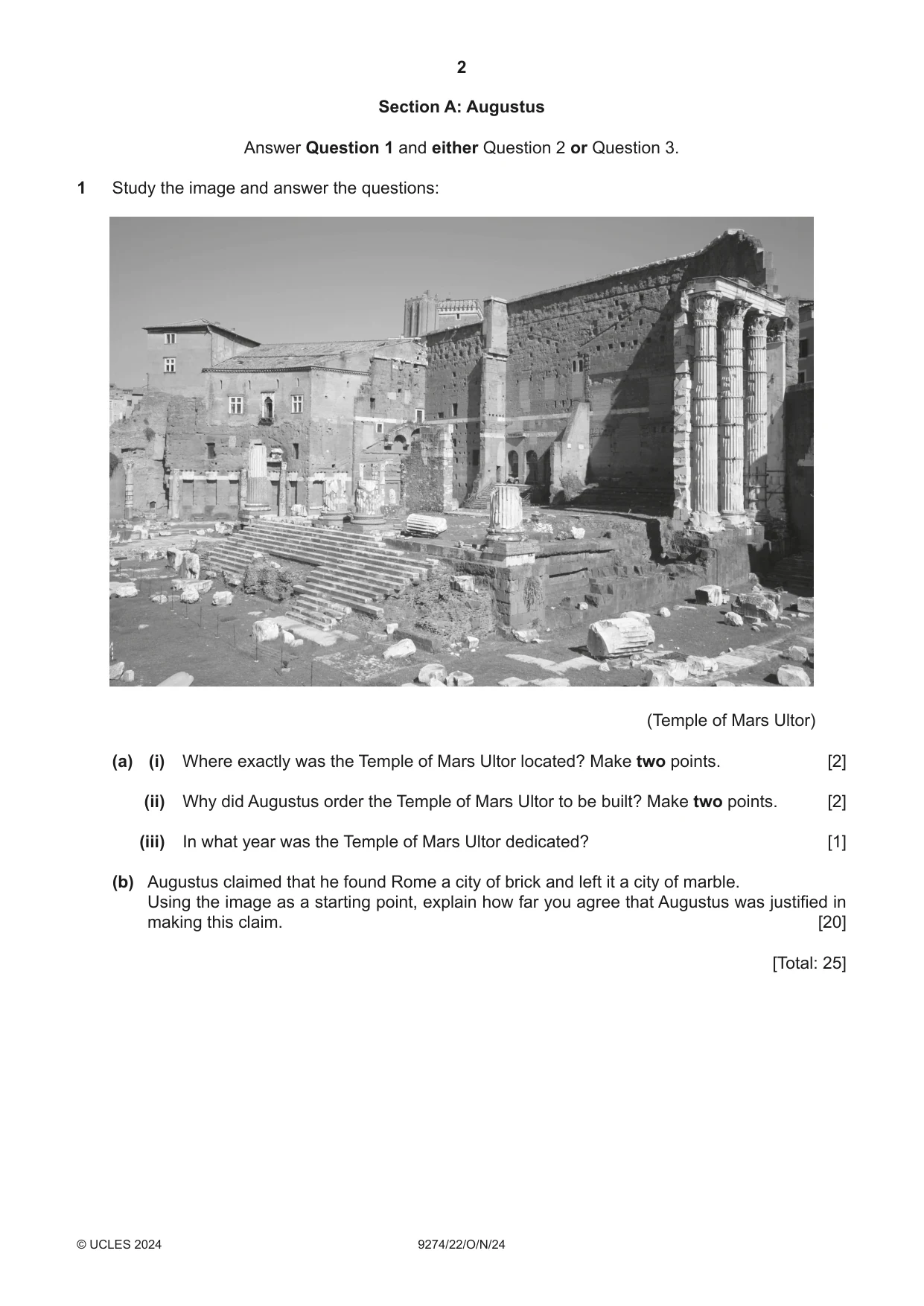 Cambridge A Level Classical Studies 9274 2024 Oct/Nov Paper 2 · Variant 2 question paper, page 2 of 8
