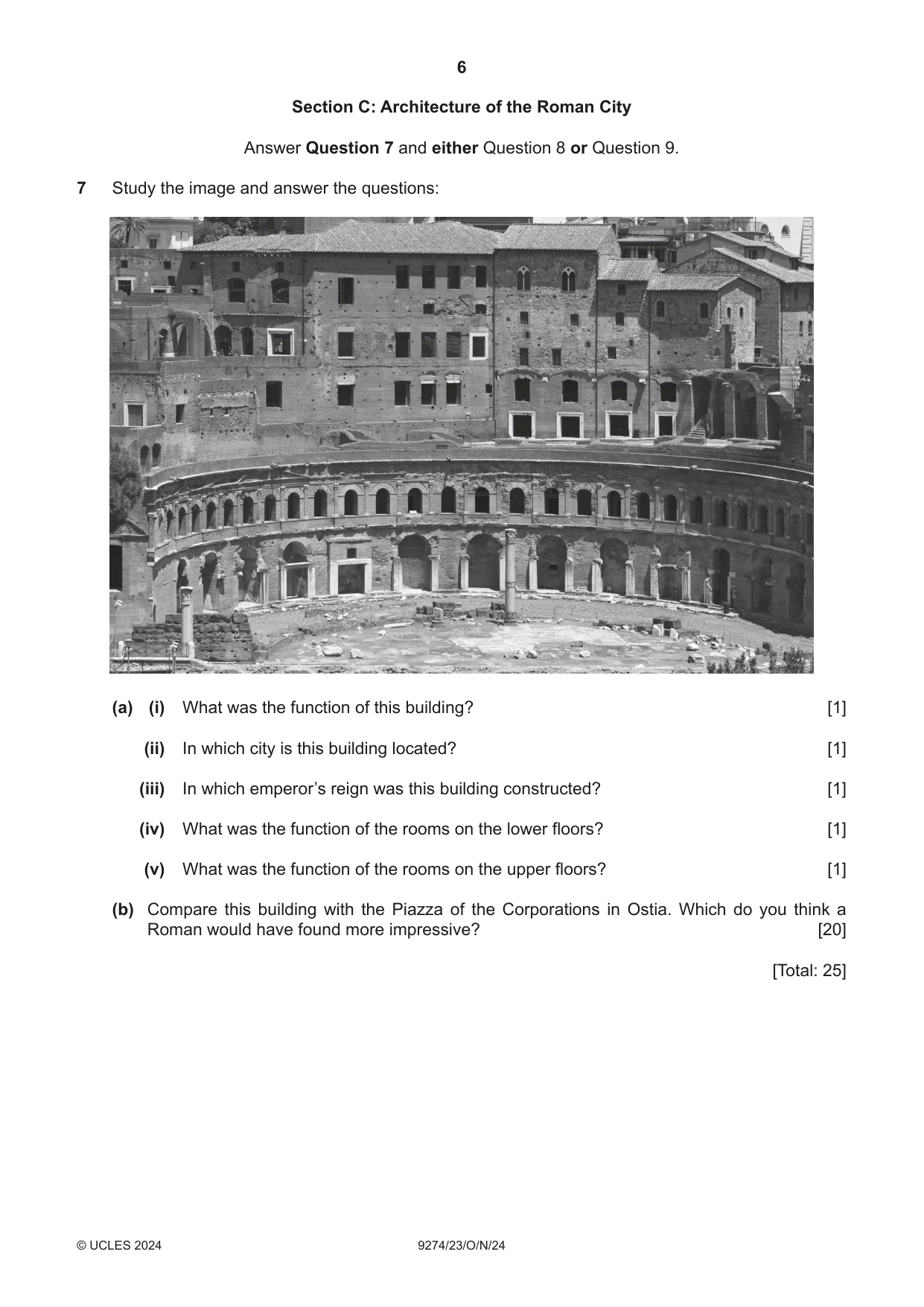 Cambridge A Level Classical Studies 9274 2024 Oct/Nov Paper 2 · Variant 3 question paper, page 6 of 8