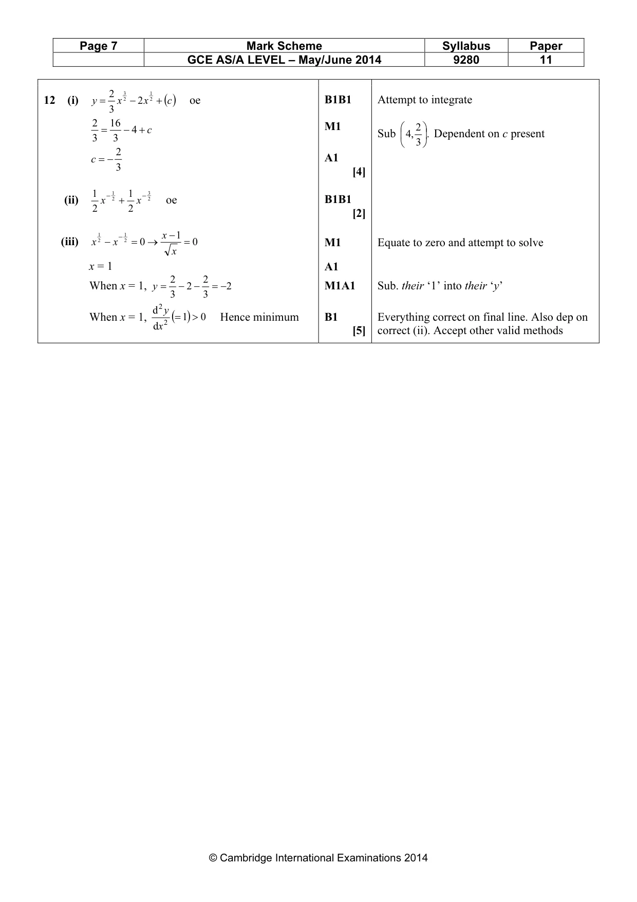 Mark scheme, page 7 of 7