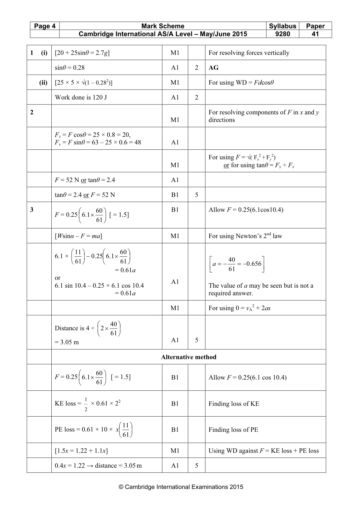 Mark scheme, page 4 of 7