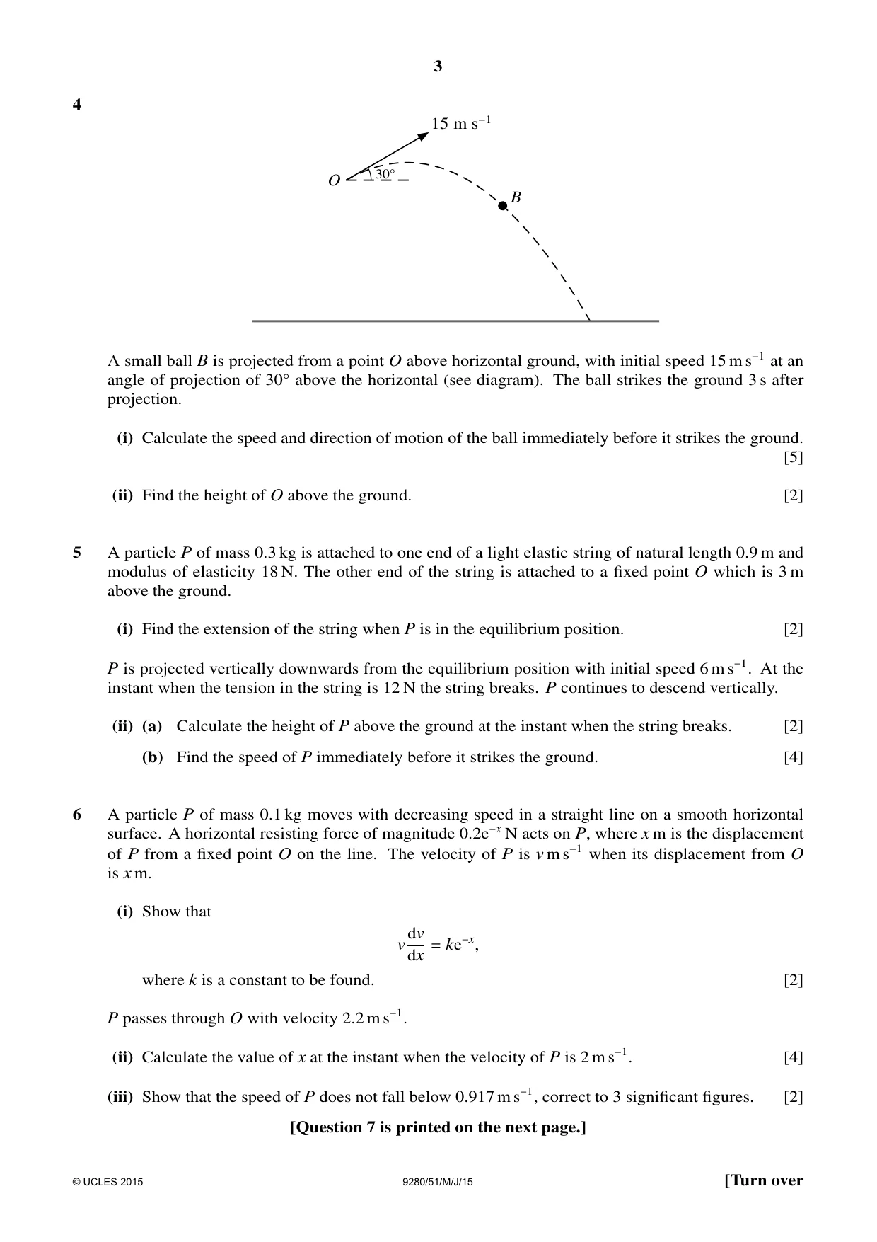 Cambridge A Level Mathematics (US) 9280 2015 May/June Paper 5 · Variant 1 question paper, page 3 of 4