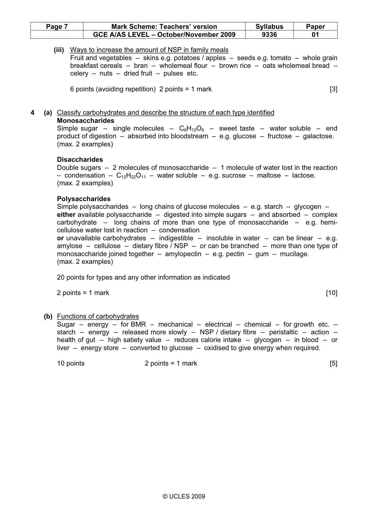 Mark scheme, page 7 of 15