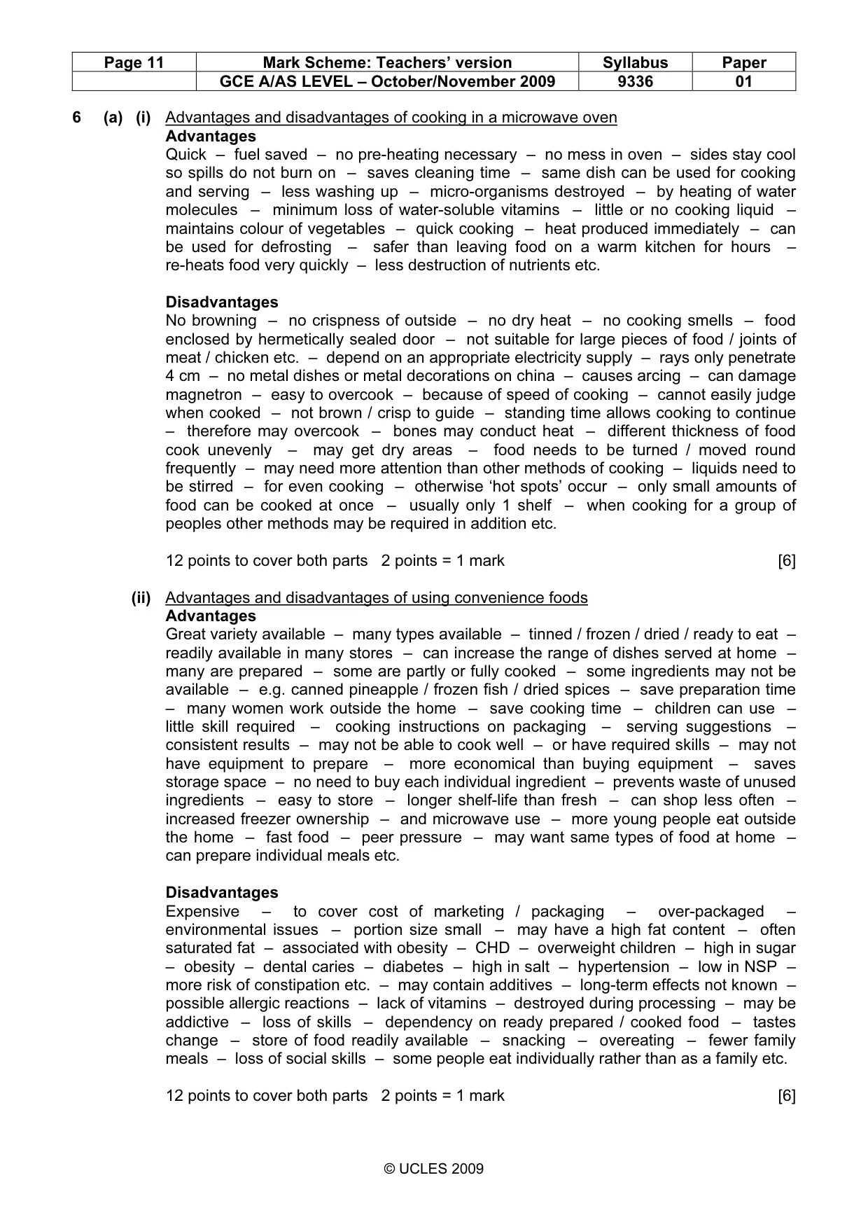 Mark scheme, page 11 of 15