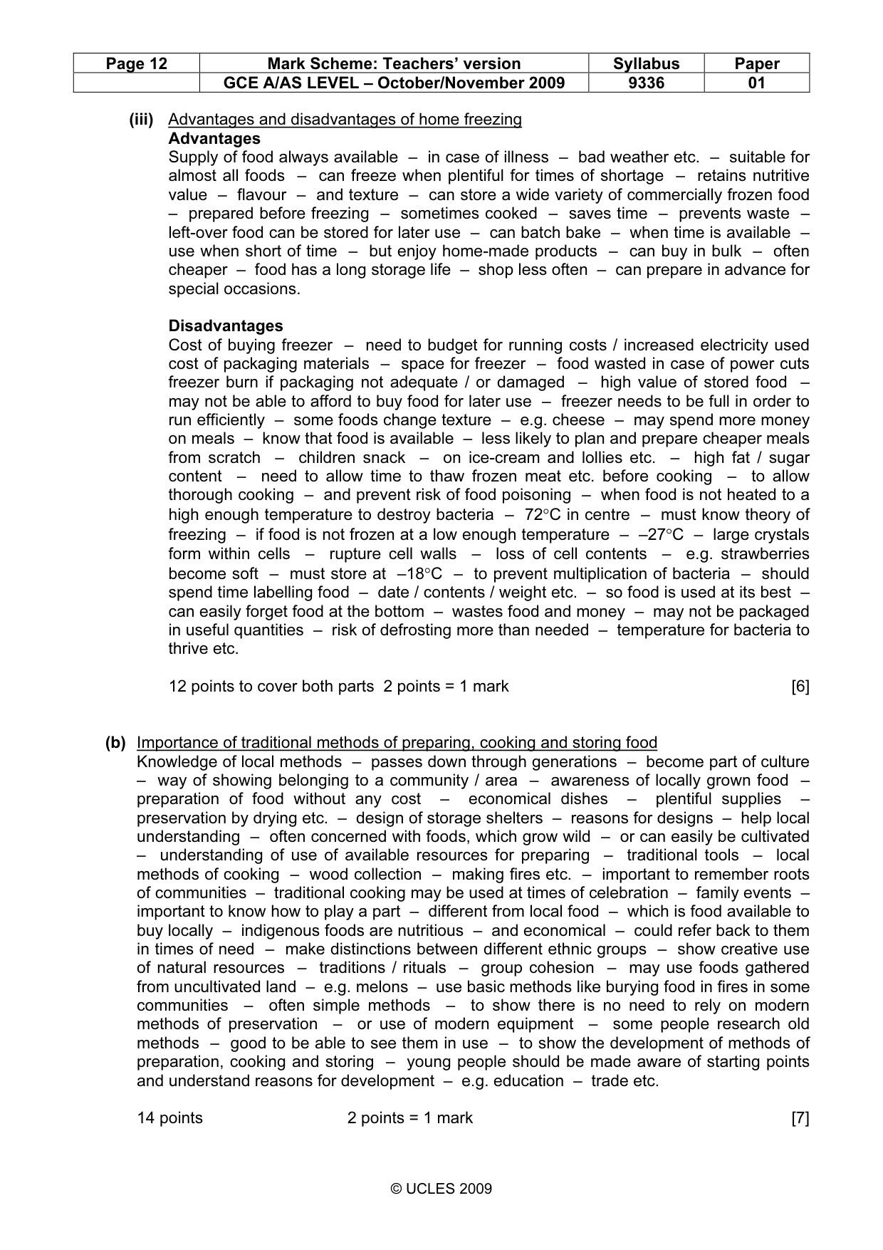 Mark scheme, page 12 of 15