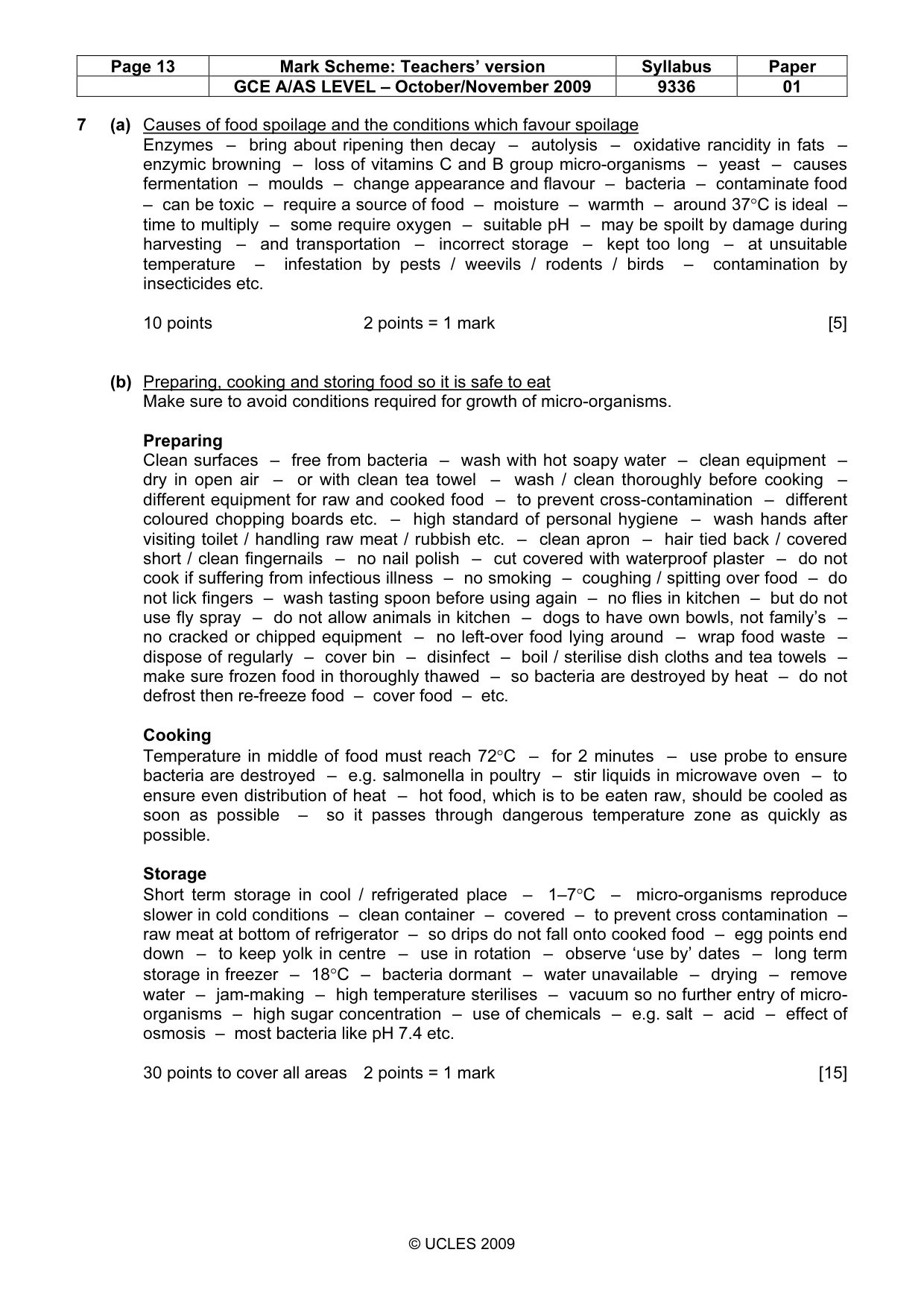 Mark scheme, page 13 of 15