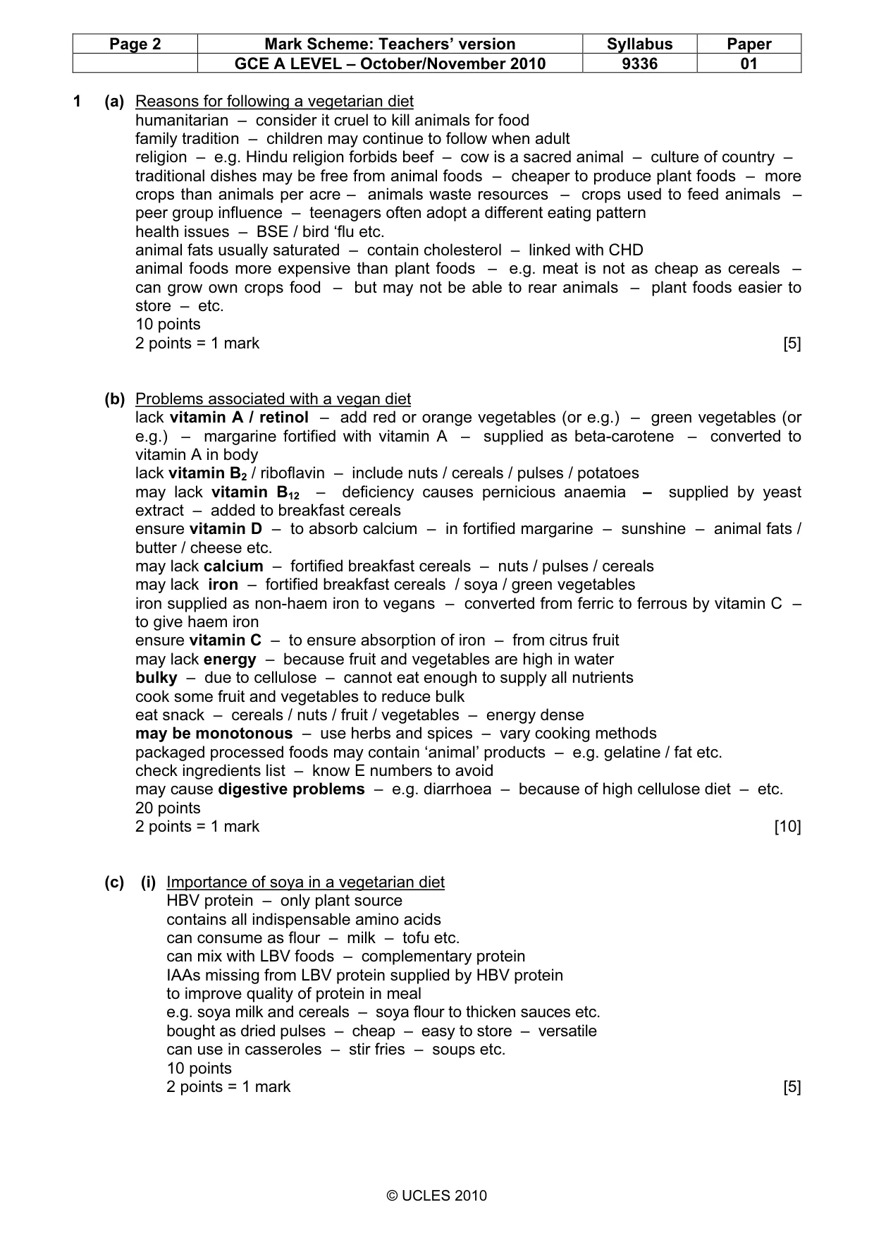 Mark scheme, page 2 of 15
