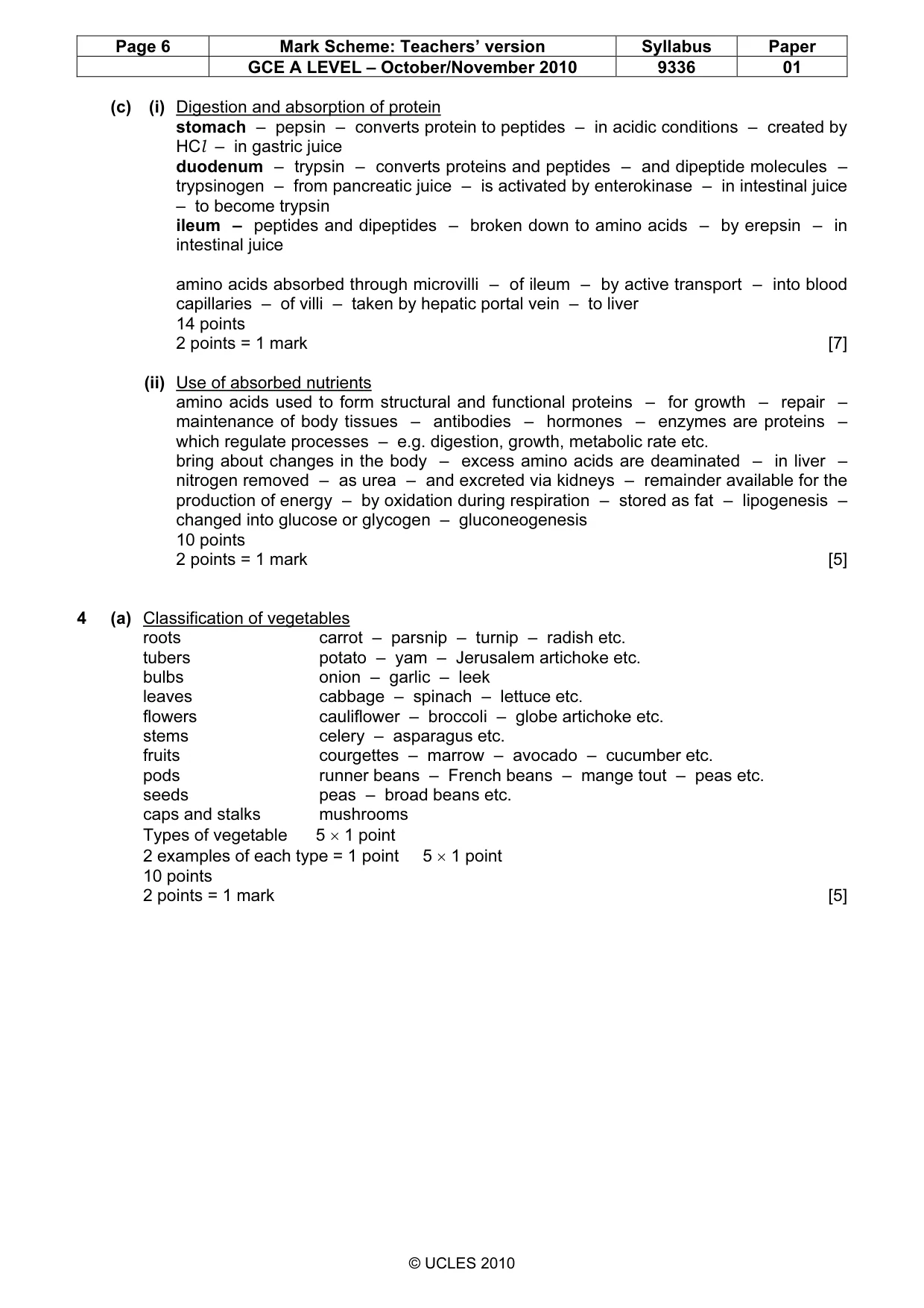 Mark scheme, page 6 of 15