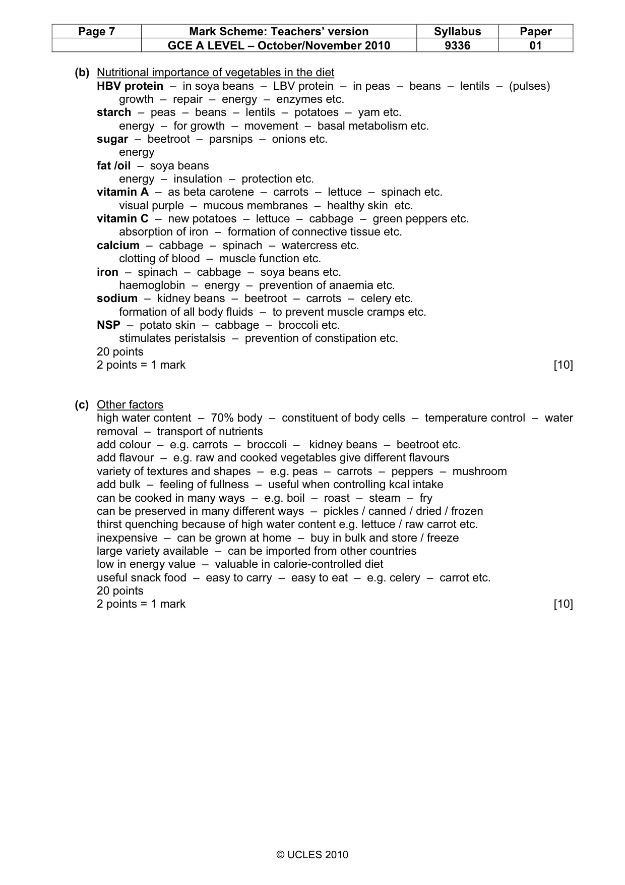 Mark scheme, page 7 of 15