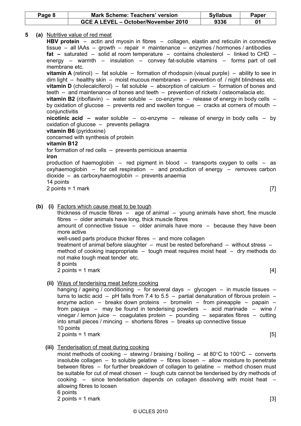 Mark scheme, page 8 of 15