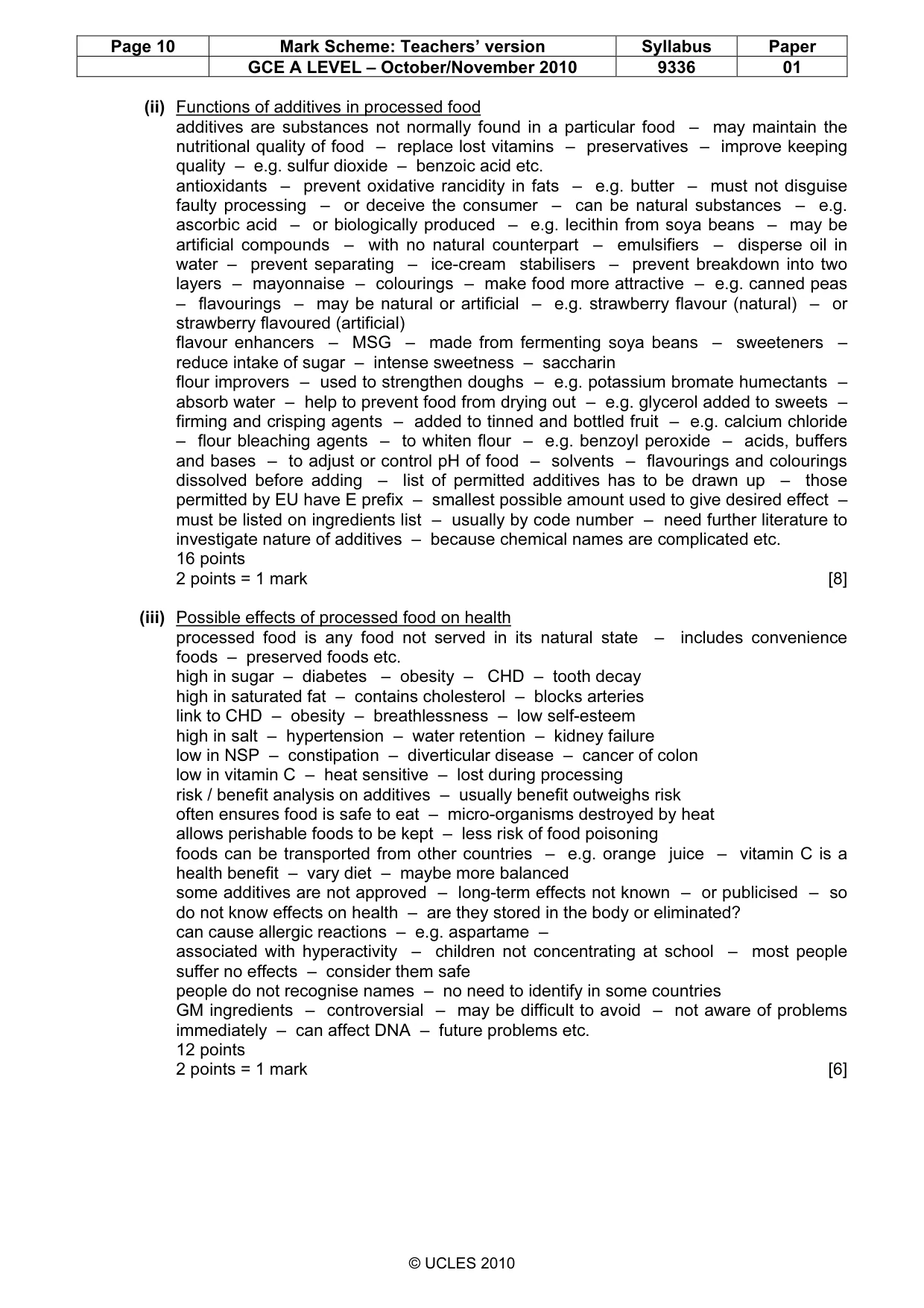 Mark scheme, page 10 of 15