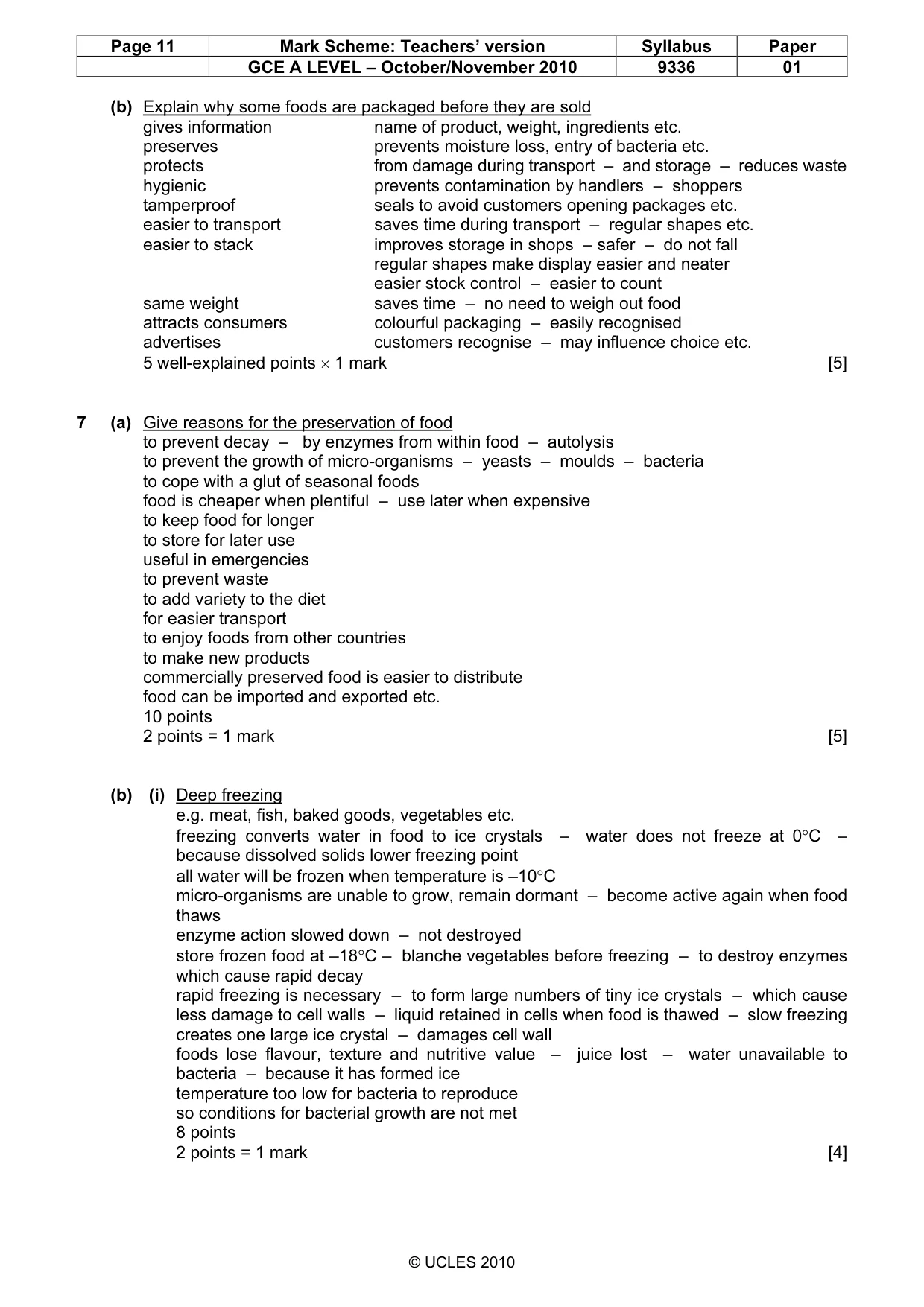 Mark scheme, page 11 of 15