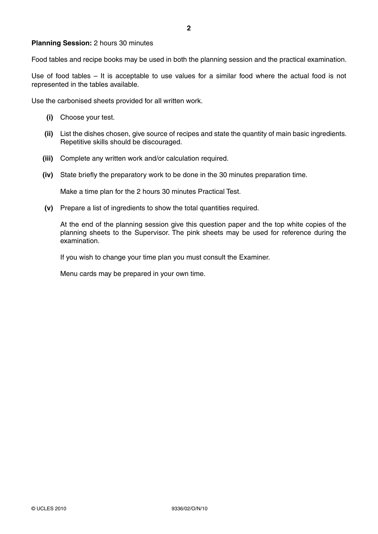 Cambridge A Level Food Studies 9336 2010 Oct/Nov Paper 2 · Variant 1 question paper, page 2 of 4